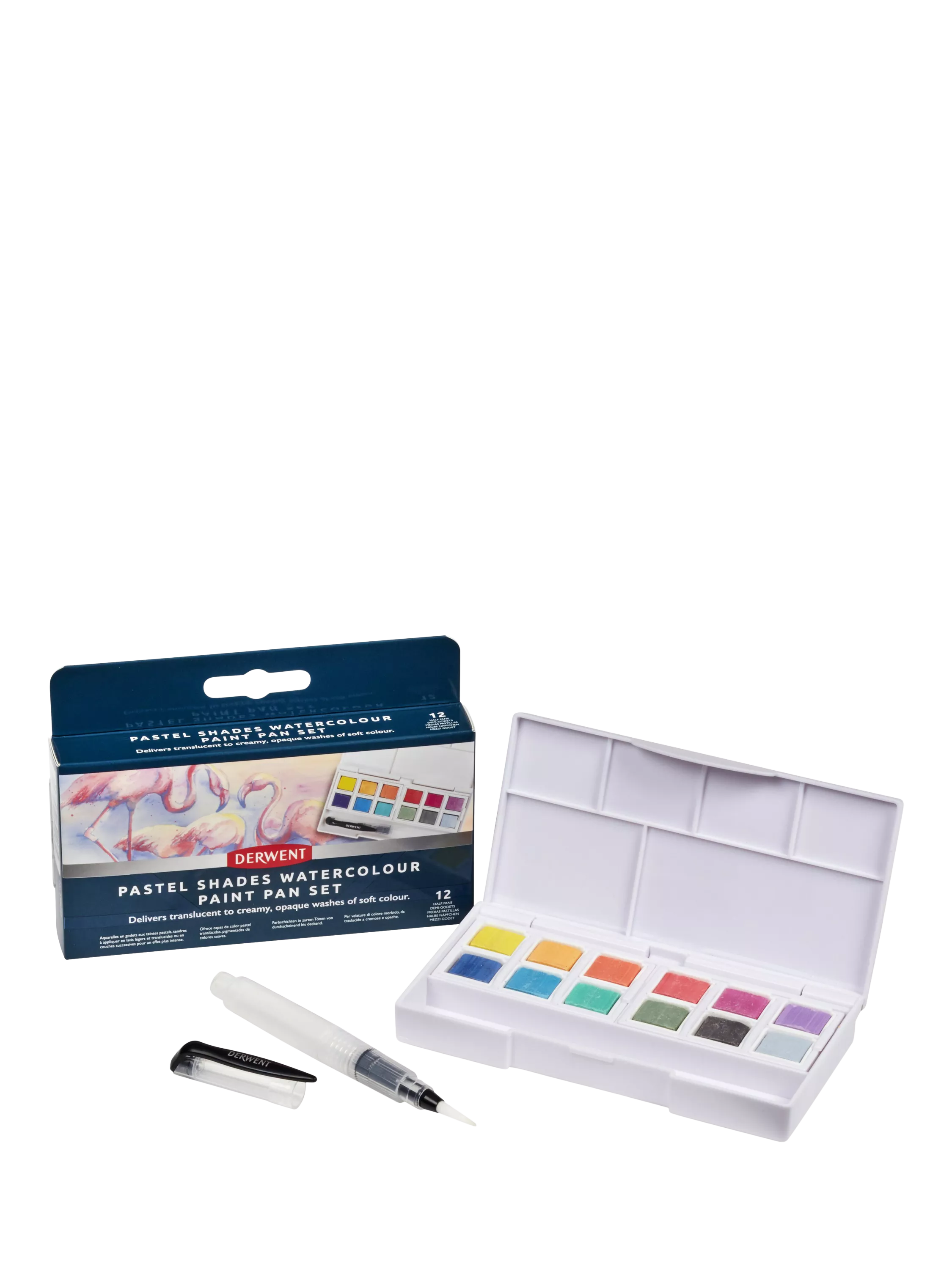 Derwent pastel shades watercolour paint set of 12 - British product