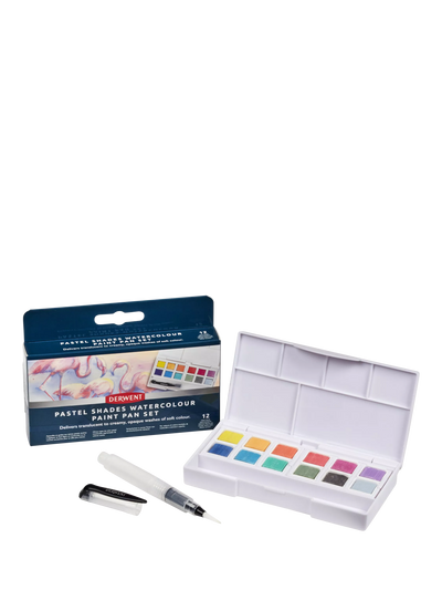 John Lewis Derwent Pastel Shades Watercolour Paint Pan Set of 12- Buy online at McGrocer