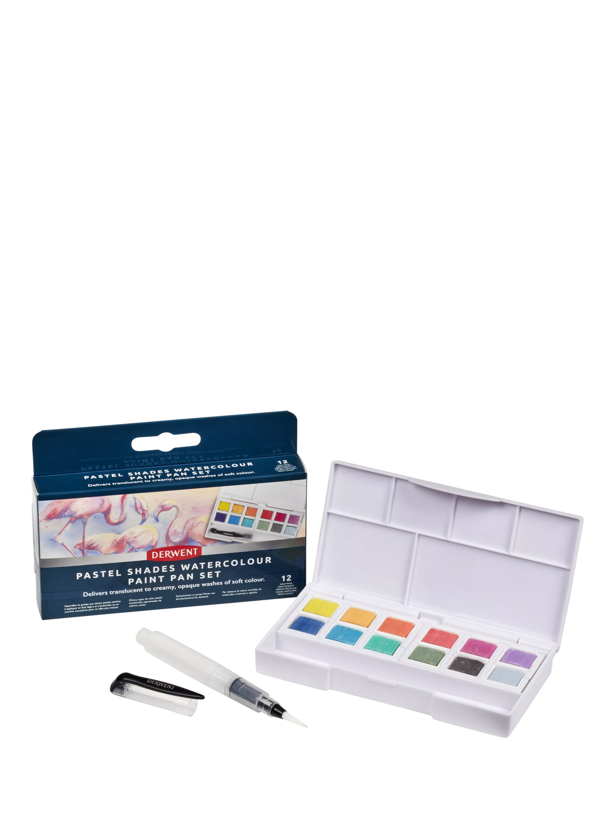 Derwent pastel shades watercolour paint set of 12 - British product