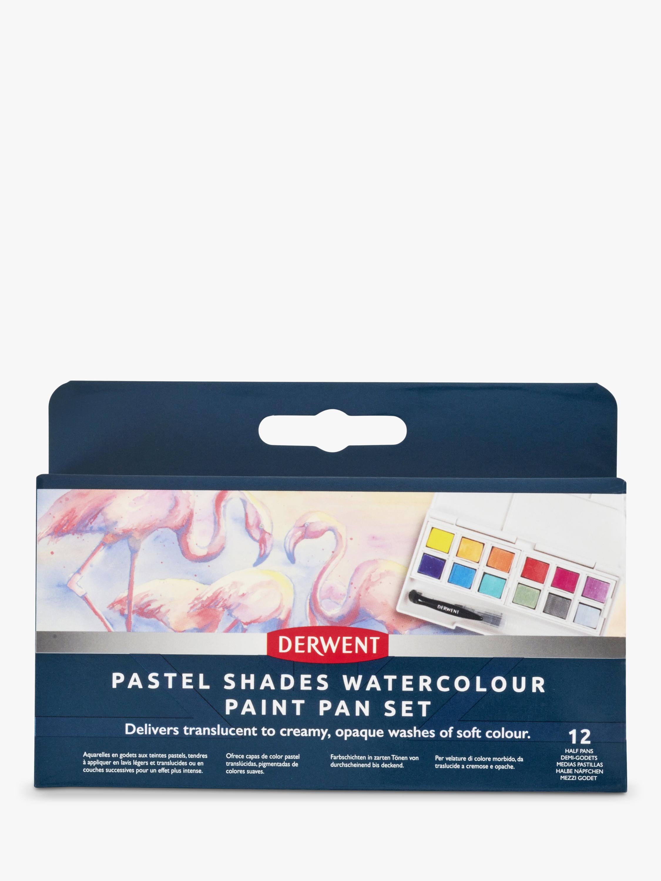 Derwent pastel shades watercolour paint set of 12 - British product