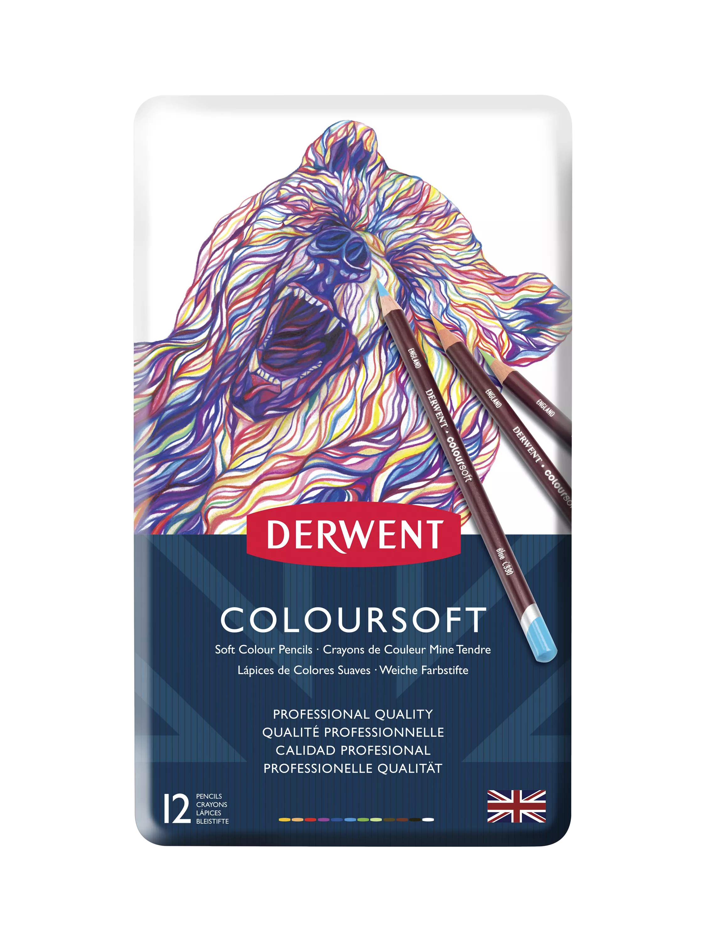 Derwent coloured pencils Coloursoft set 12, UK version