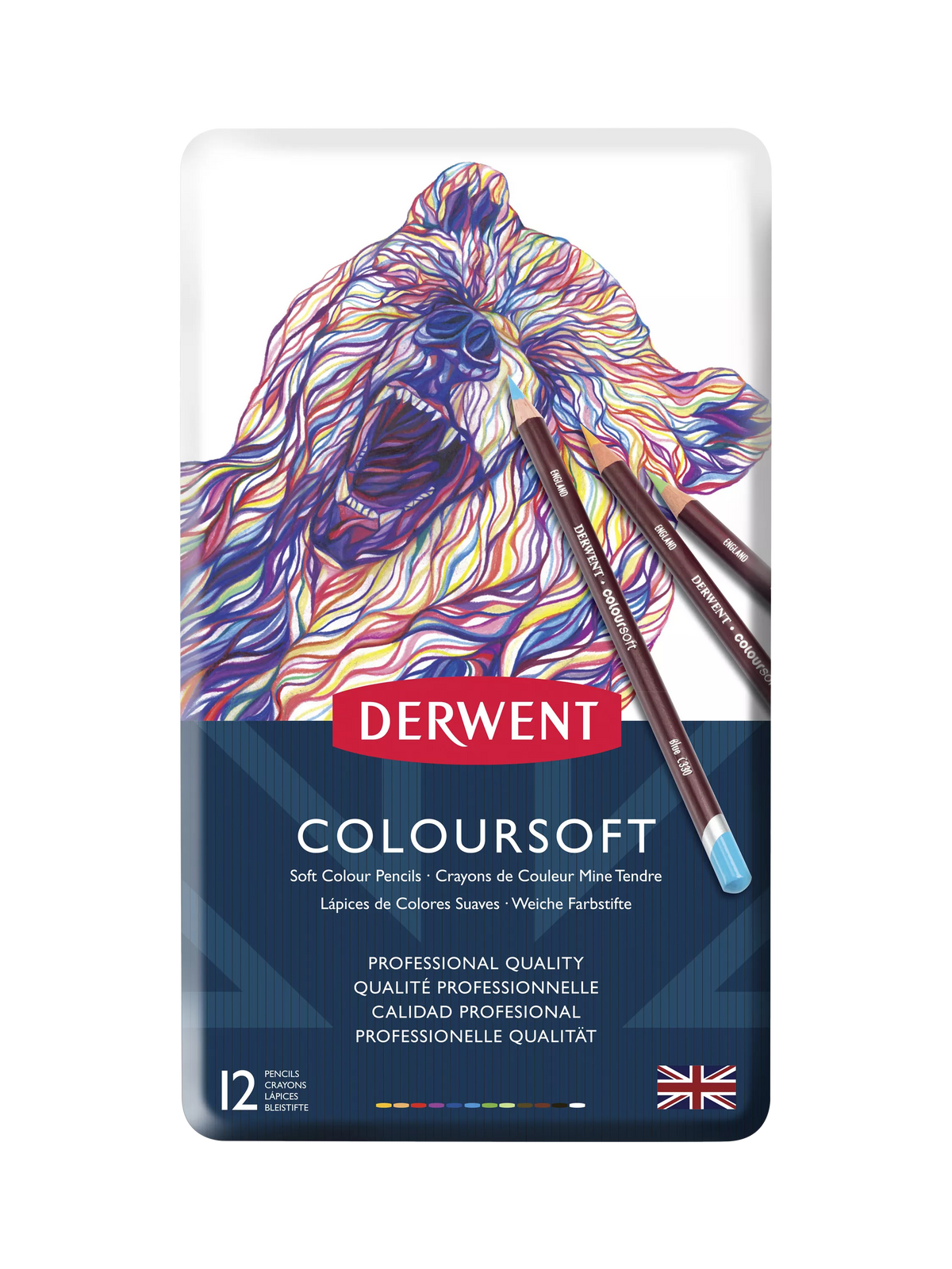 Derwent coloured pencils Coloursoft set 12, UK version