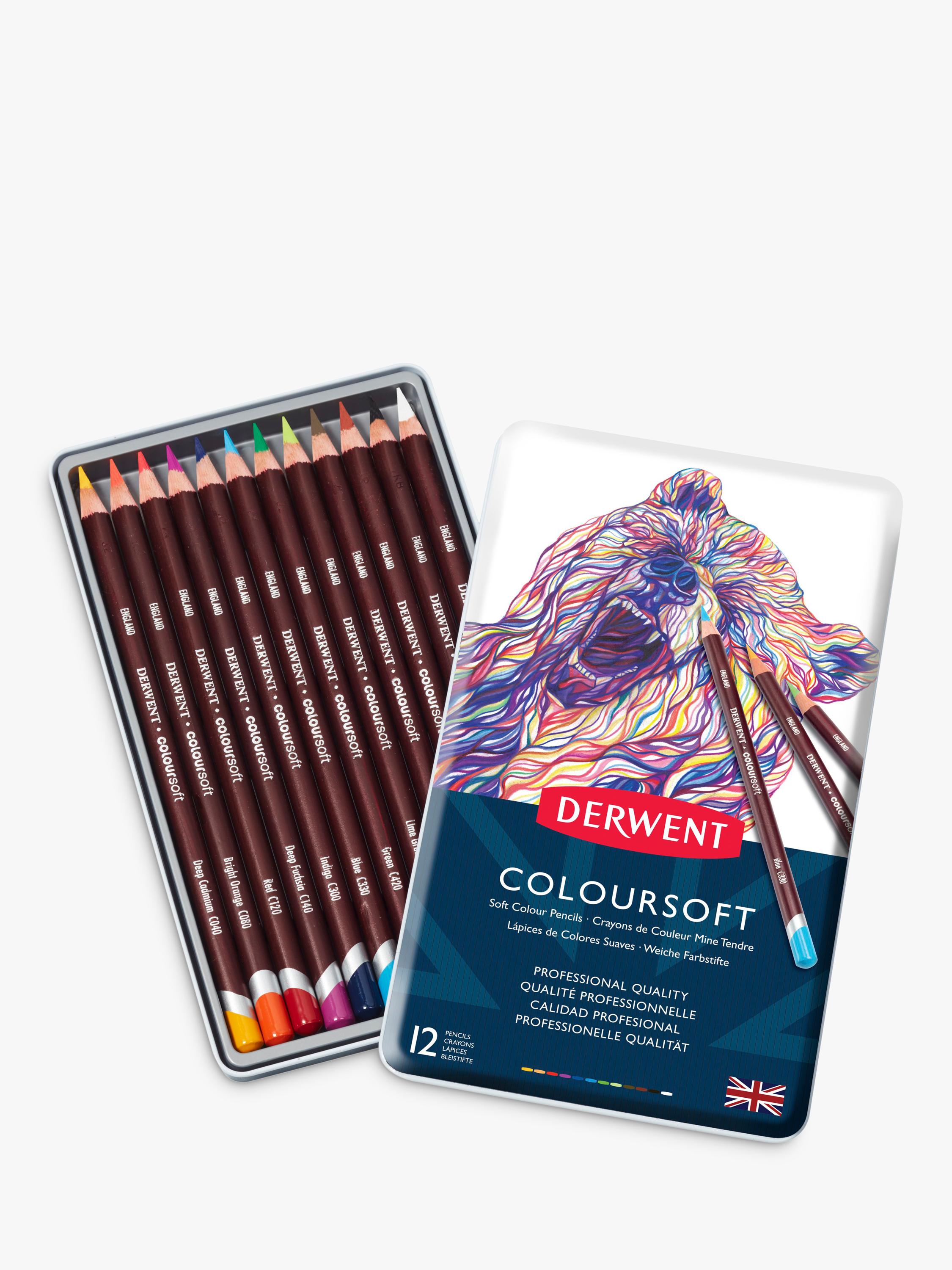 Derwent coloured pencils Coloursoft set 12, UK version