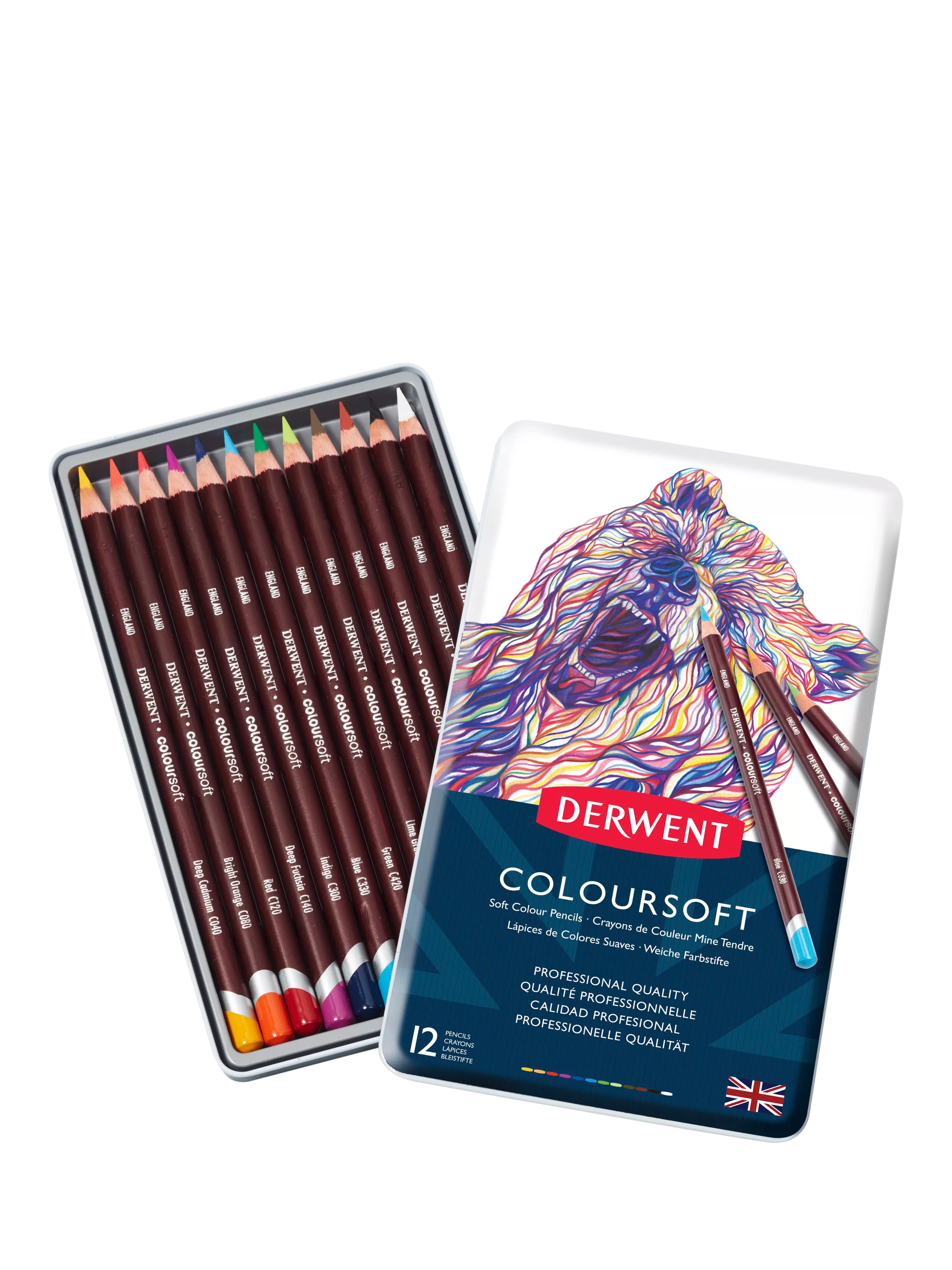 Derwent coloured pencils Coloursoft set 12, UK version