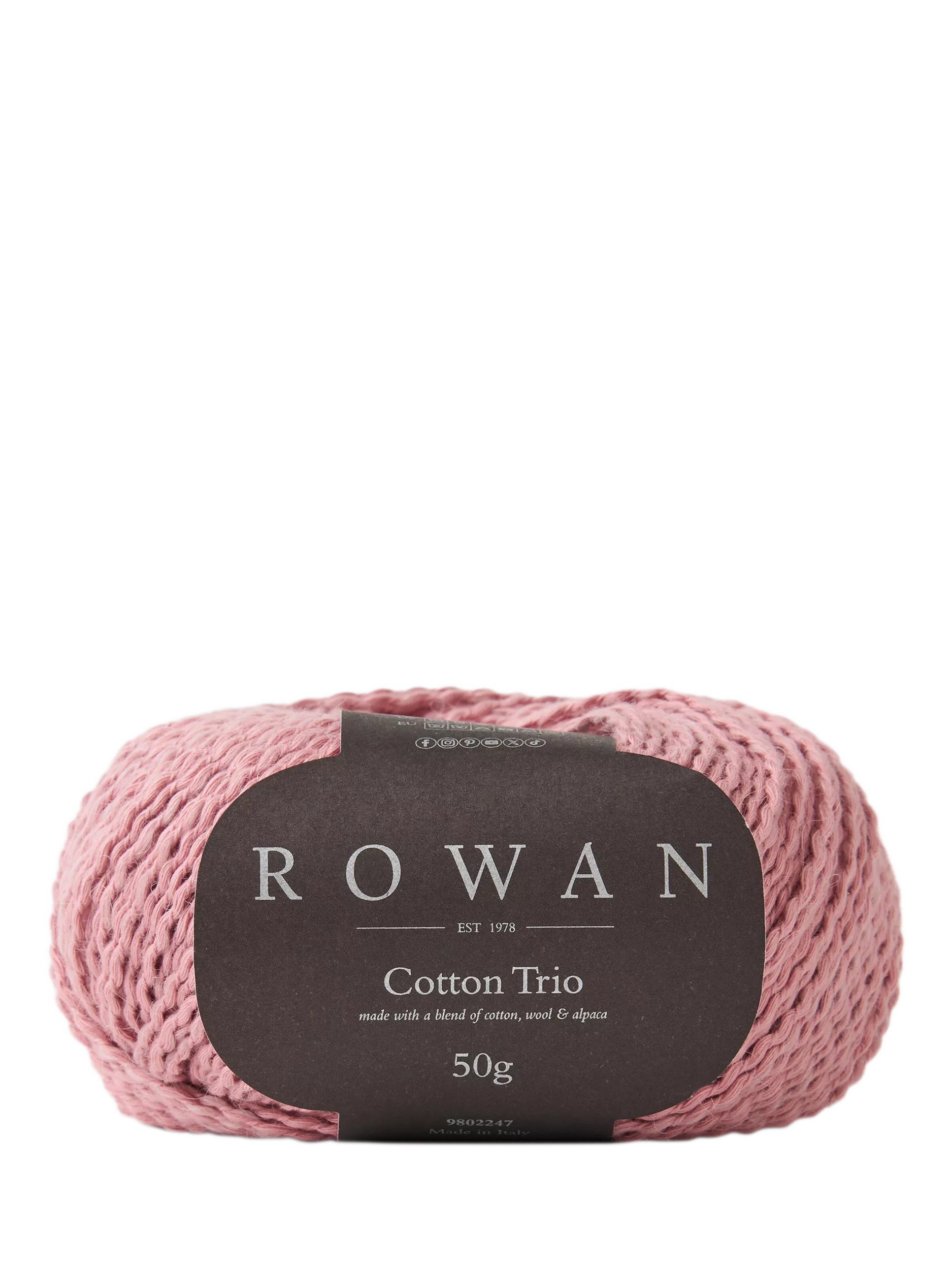 Rowan Cotton Trio Knitting Yarn, 50g, Blush
