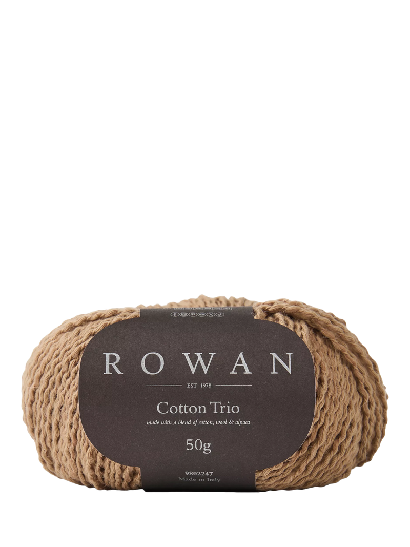 Rowan Cotton Trio Knitting Yarn, 50g, Caramel
