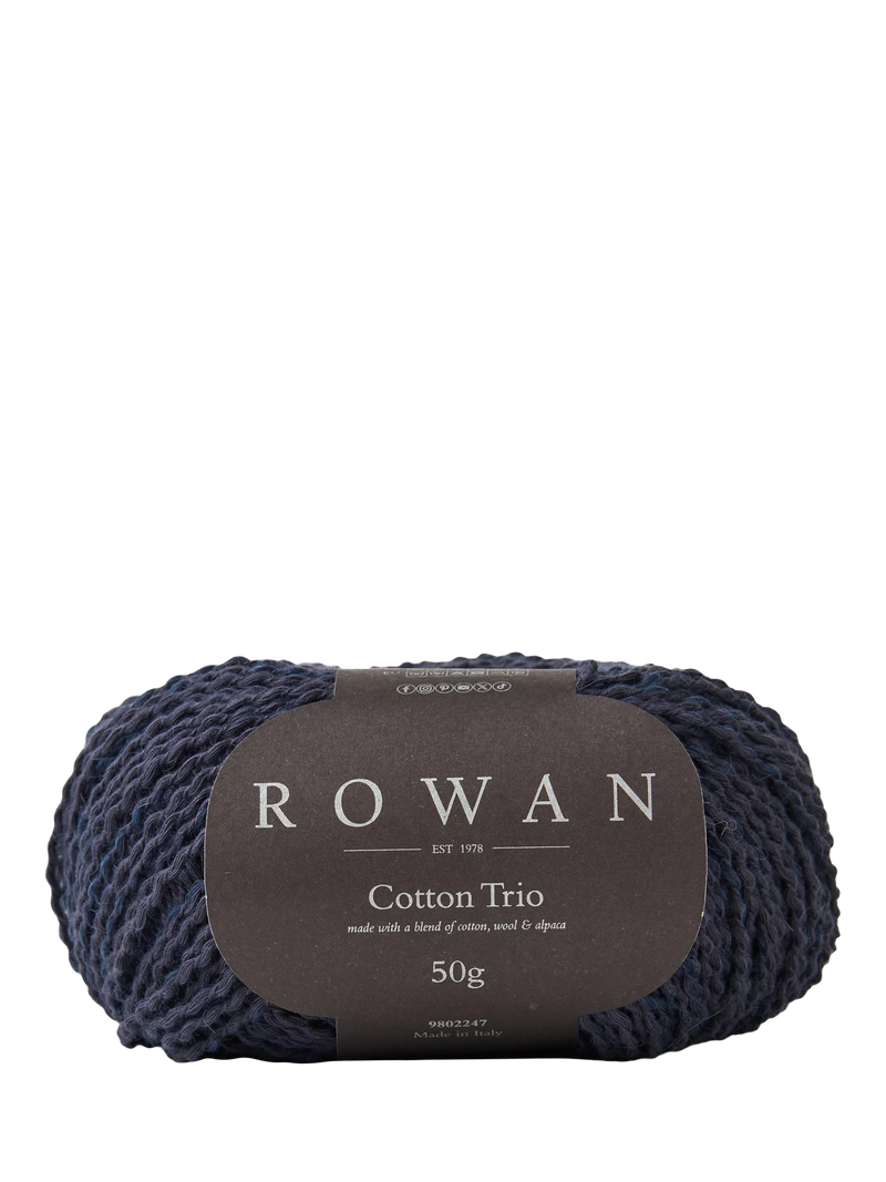 Rowan Cotton Trio Knitting Yarn, 50g, Charcoal
