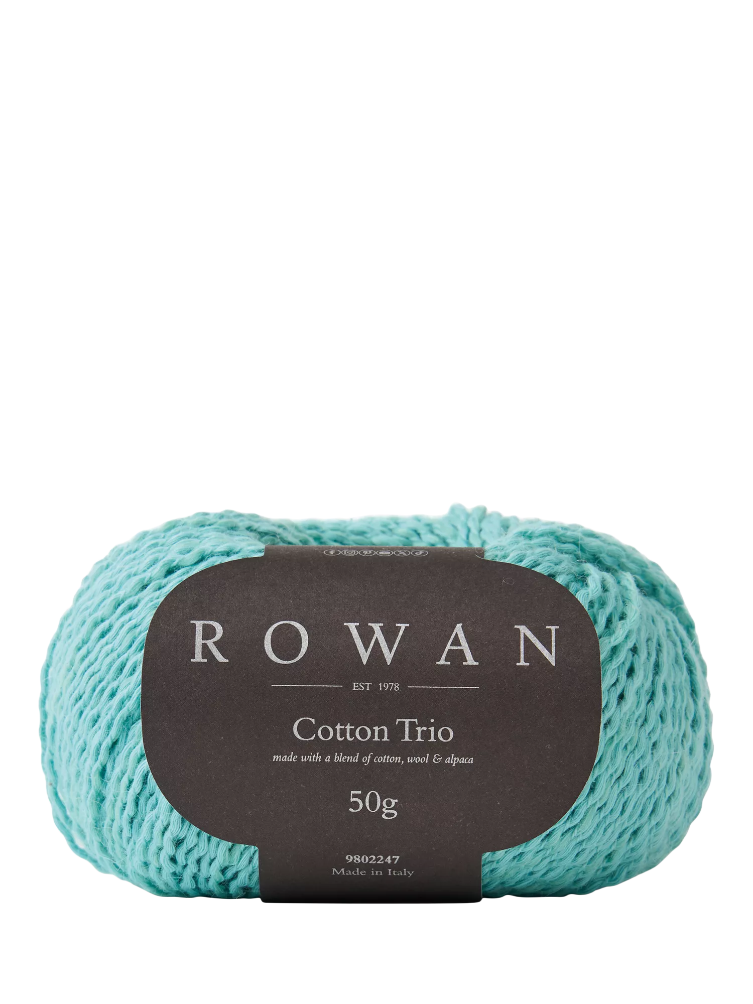 Rowan Cotton Trio Knitting Yarn, 50g, Fresh