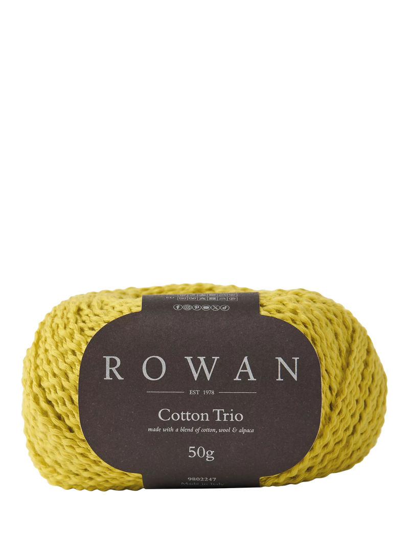 Rowan Cotton Trio Knitting Yarn, 50g, Lime