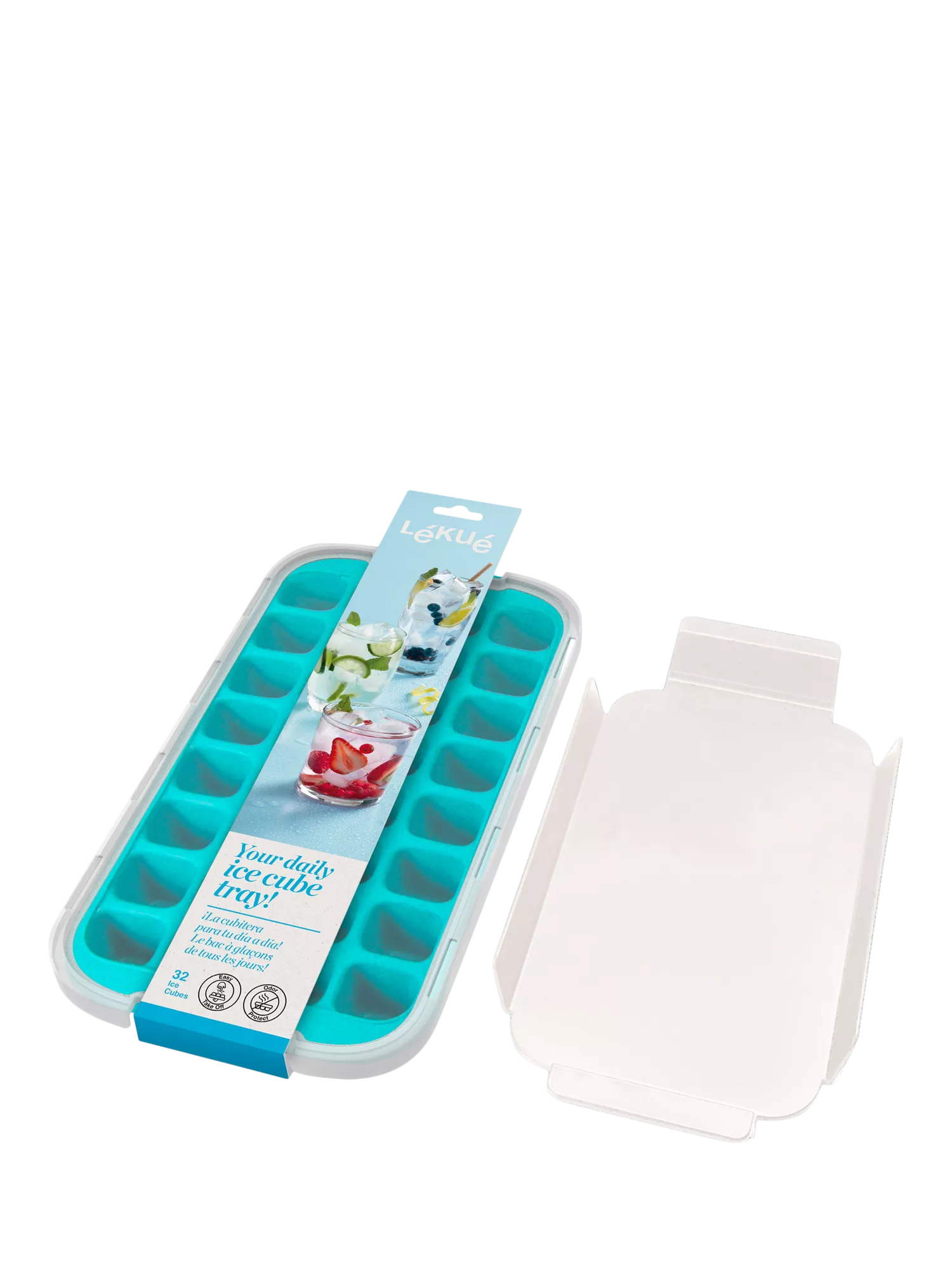 Lékué ice cube tray turquoise 32 cube with lid - British product