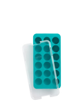 Lékué turquoise round ice cube tray with lid 18 cubes, UK version