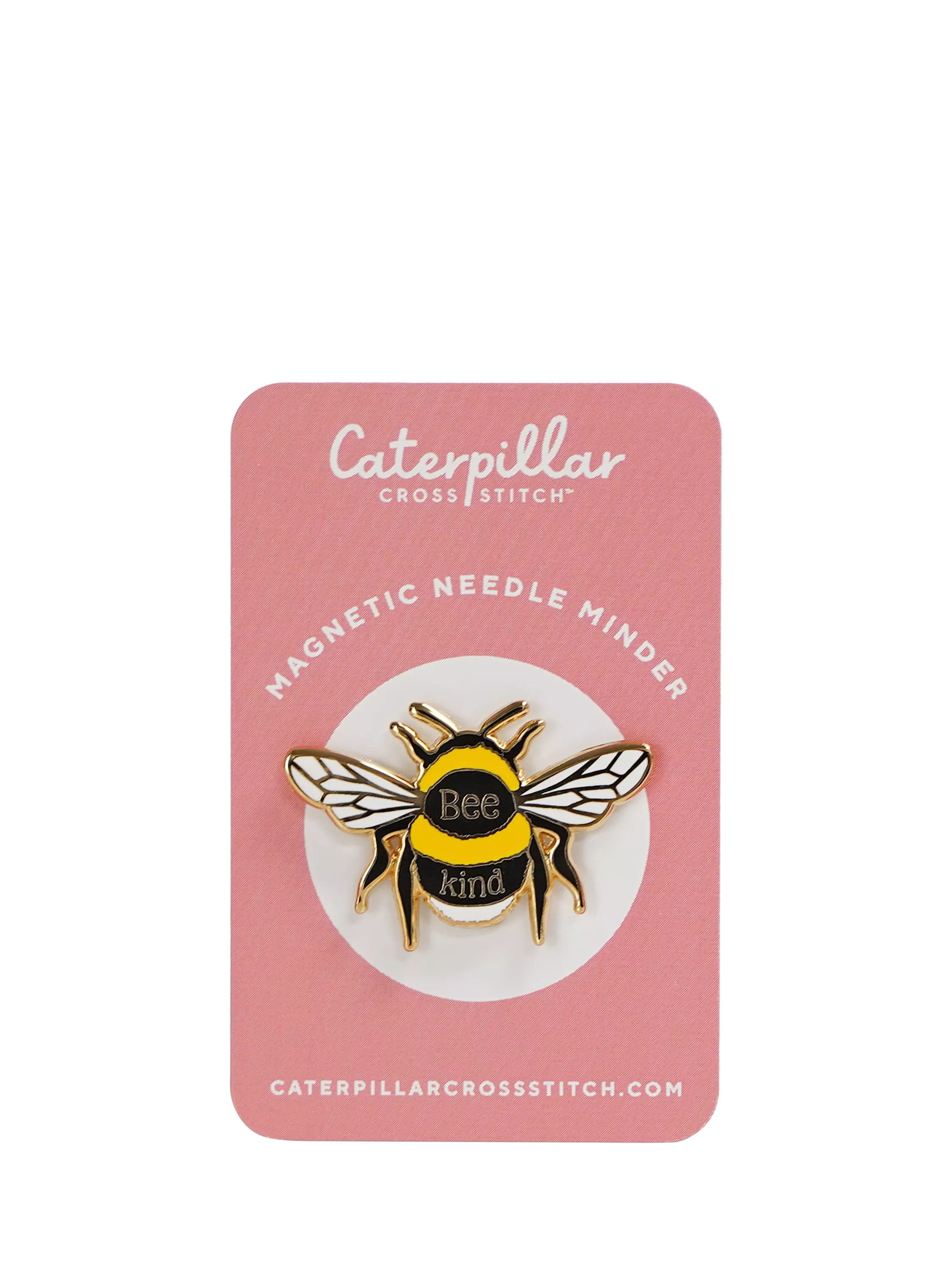 Caterpillar Cross Stitch Bee Kind needle minder, imported from the UK