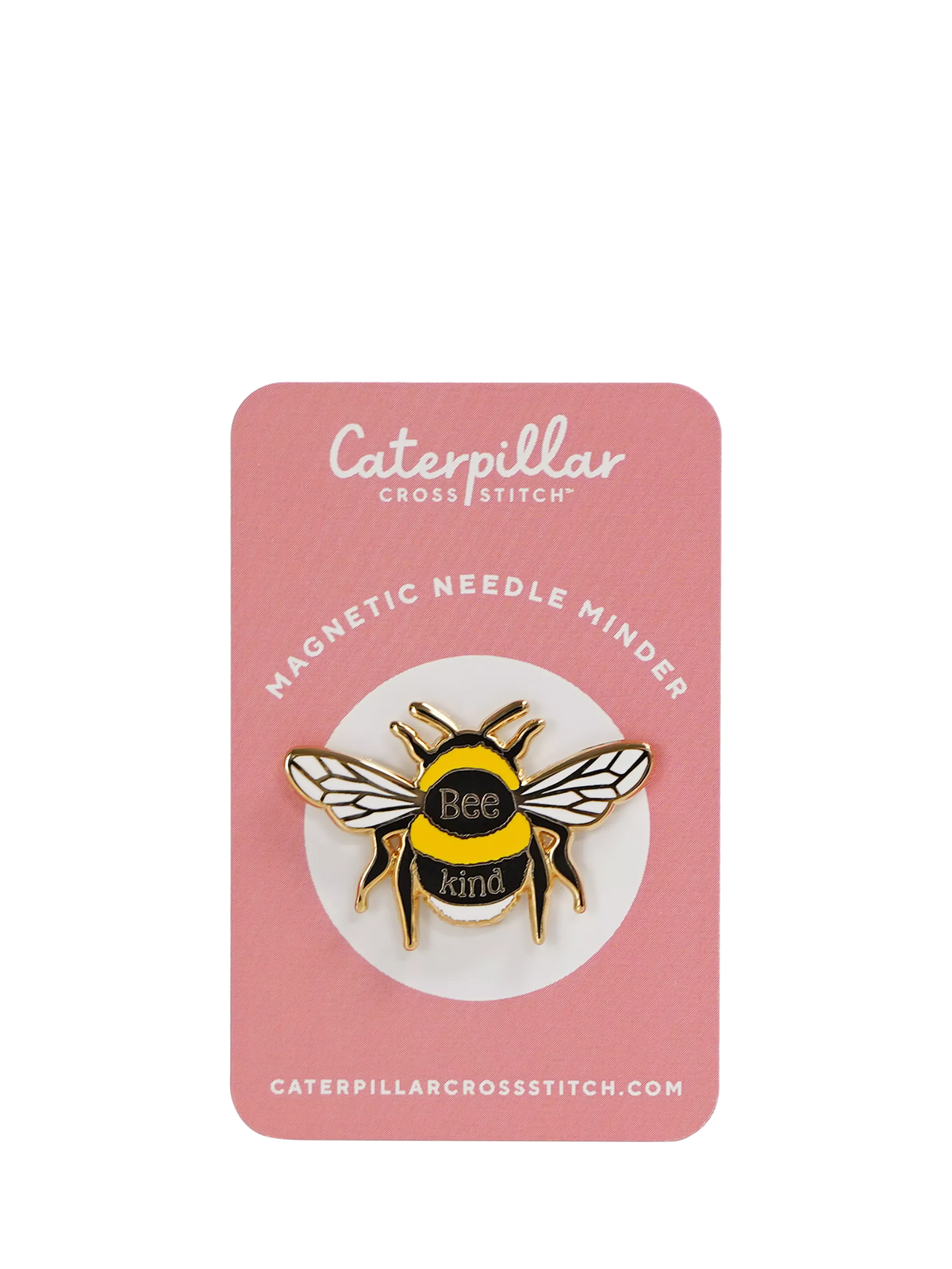 Caterpillar Cross Stitch Bee Kind needle minder, imported from the UK
