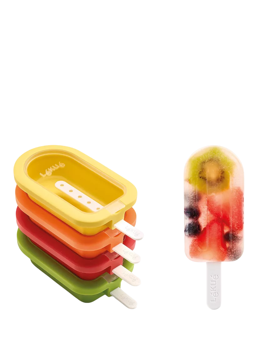 Lékué Classic Stackable Popsicle Ice Lolly Moulds Set of 4, UK version