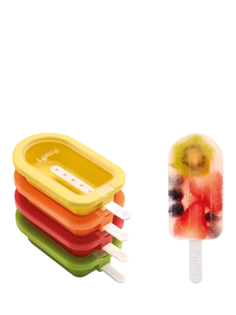 Lékué Classic Stackable Popsicle Ice Lolly Moulds Set of 4, UK version