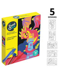 Sandart Neon Dragons craft kit set for children (British brand)