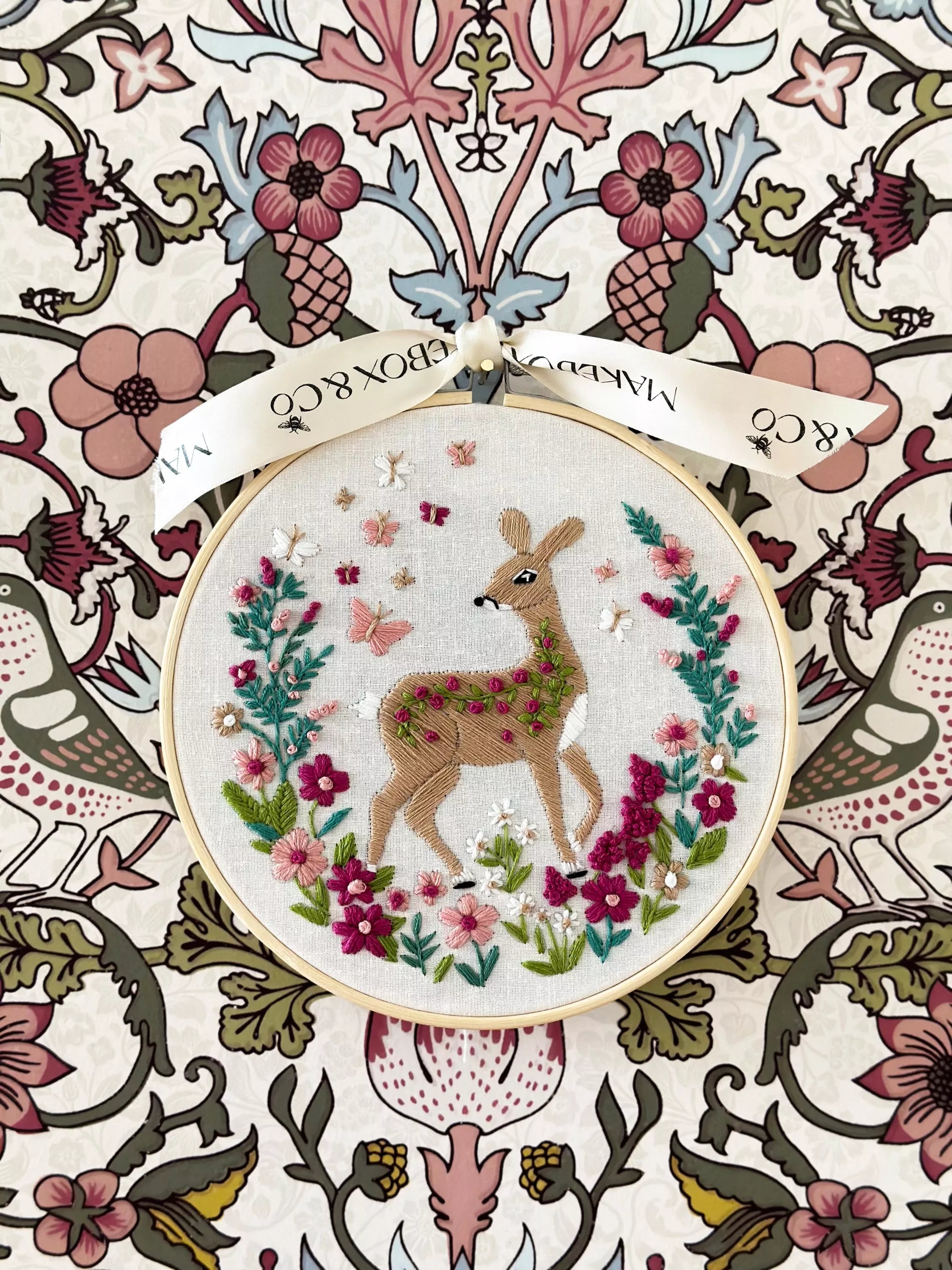 MakeBox Frolicking Fawn embroidery kit, UK version