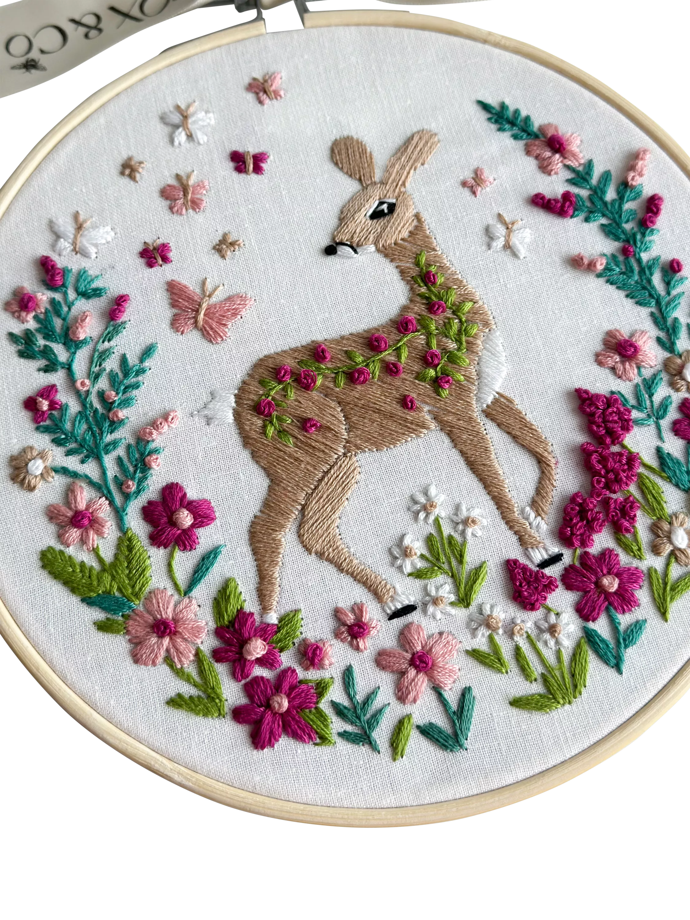 MakeBox Frolicking Fawn embroidery kit, UK version