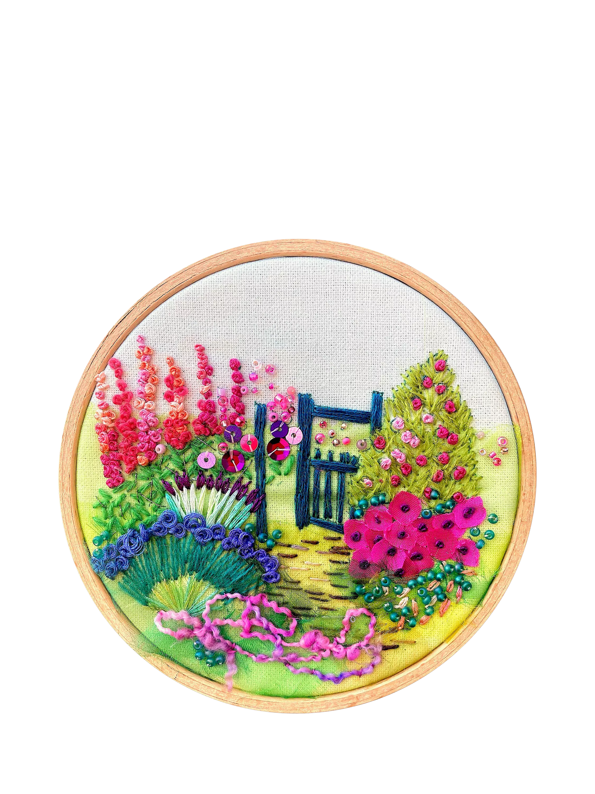 Rowandean The Garden Gate embroidery kit, imported from the UK