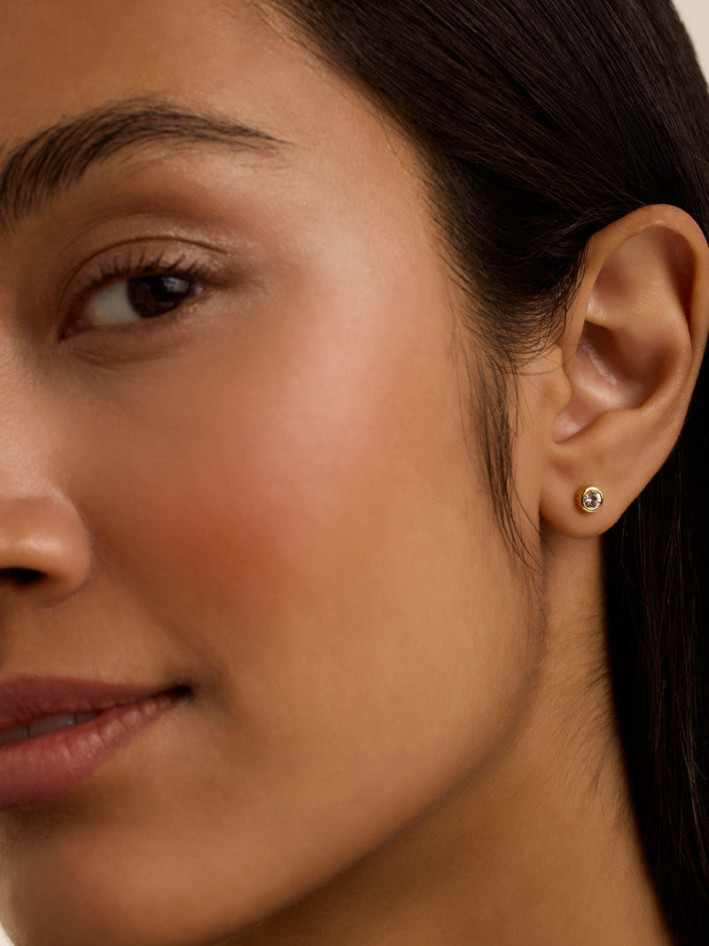 Ted Baker crystal stud earrings gold plated (British brand)