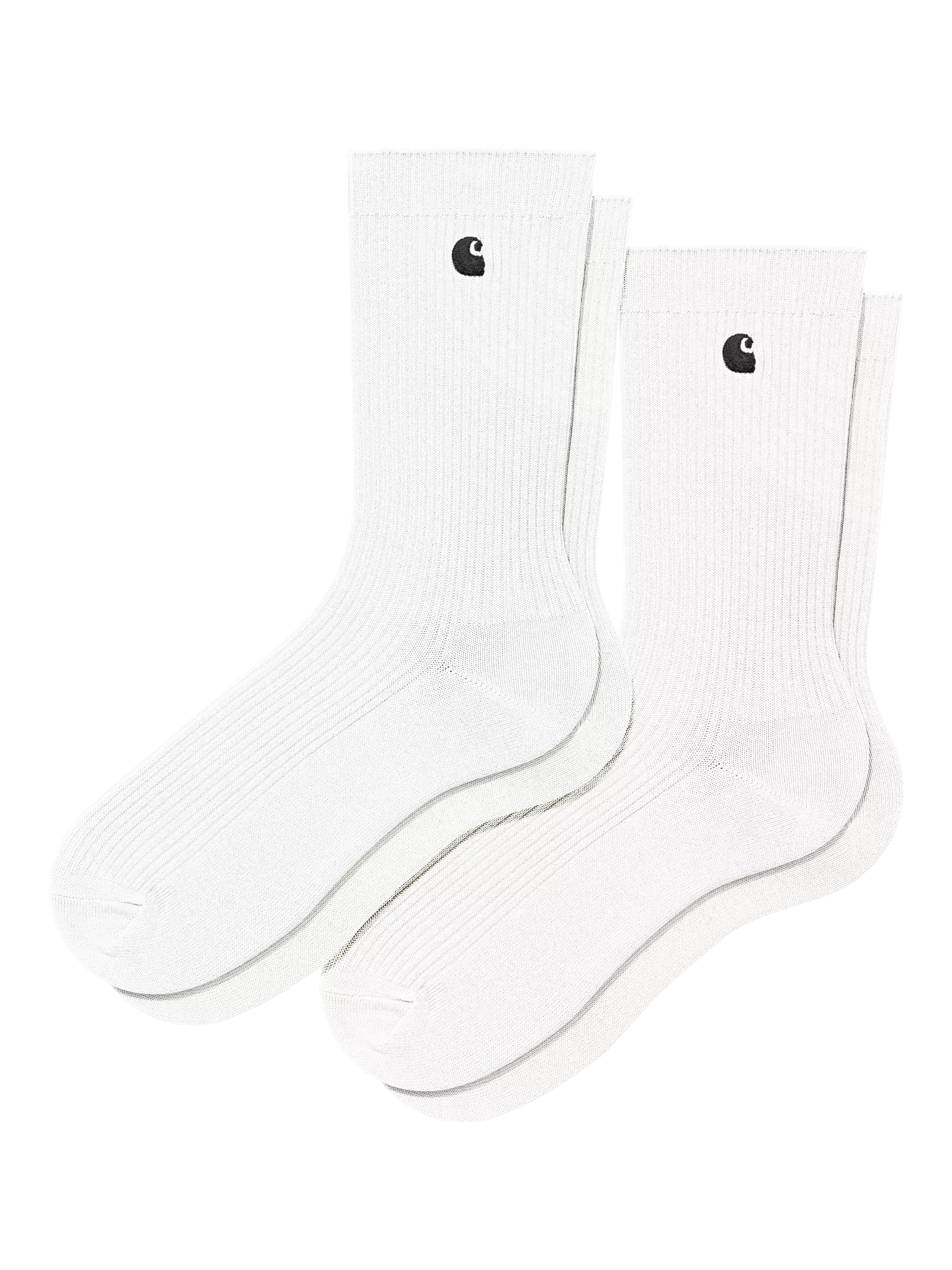 Carhartt WIP Madison crew socks pack of 2 white black, UK version