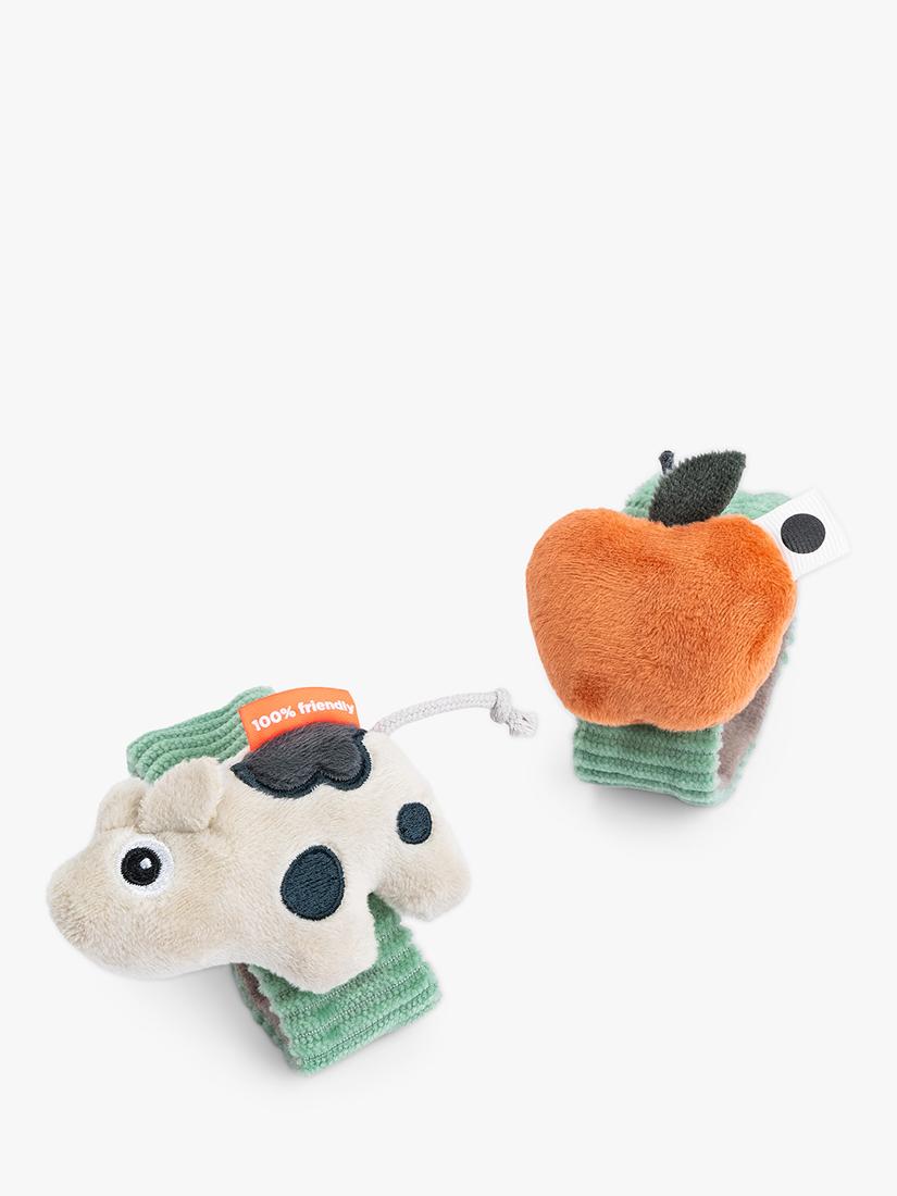 Soft Baby Wrist Rattles Set of 2 with Contrasting Patterns and Velcro Closure