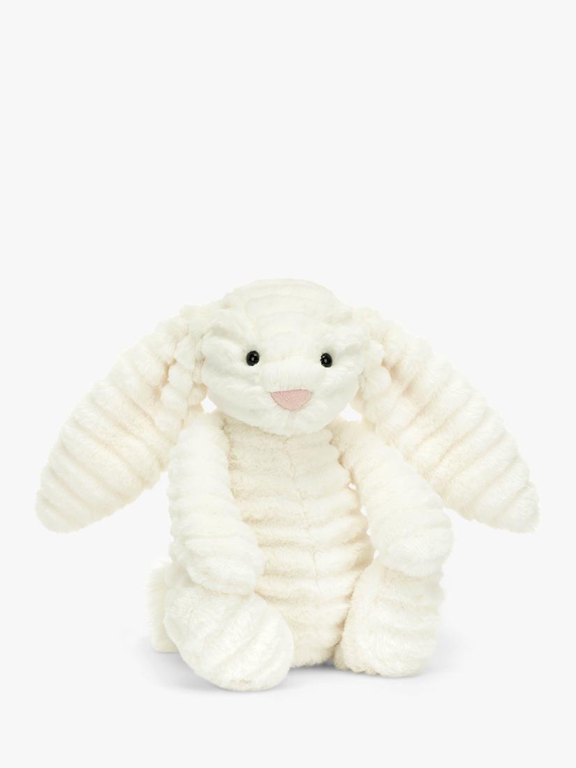Plush Bunny Soft Toy with Rumpled Fur and Suedette Nose