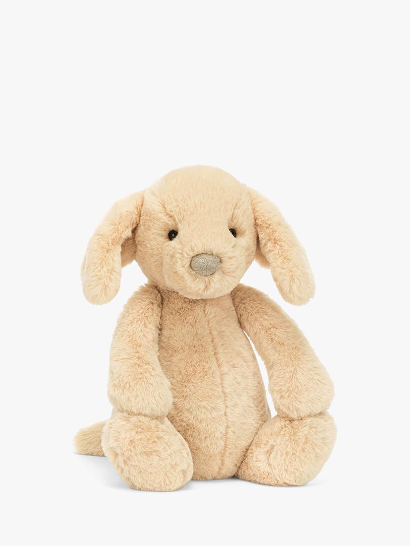 Luxury Honey Fur Puppy Plush Toy with Glitter Jersey Nose