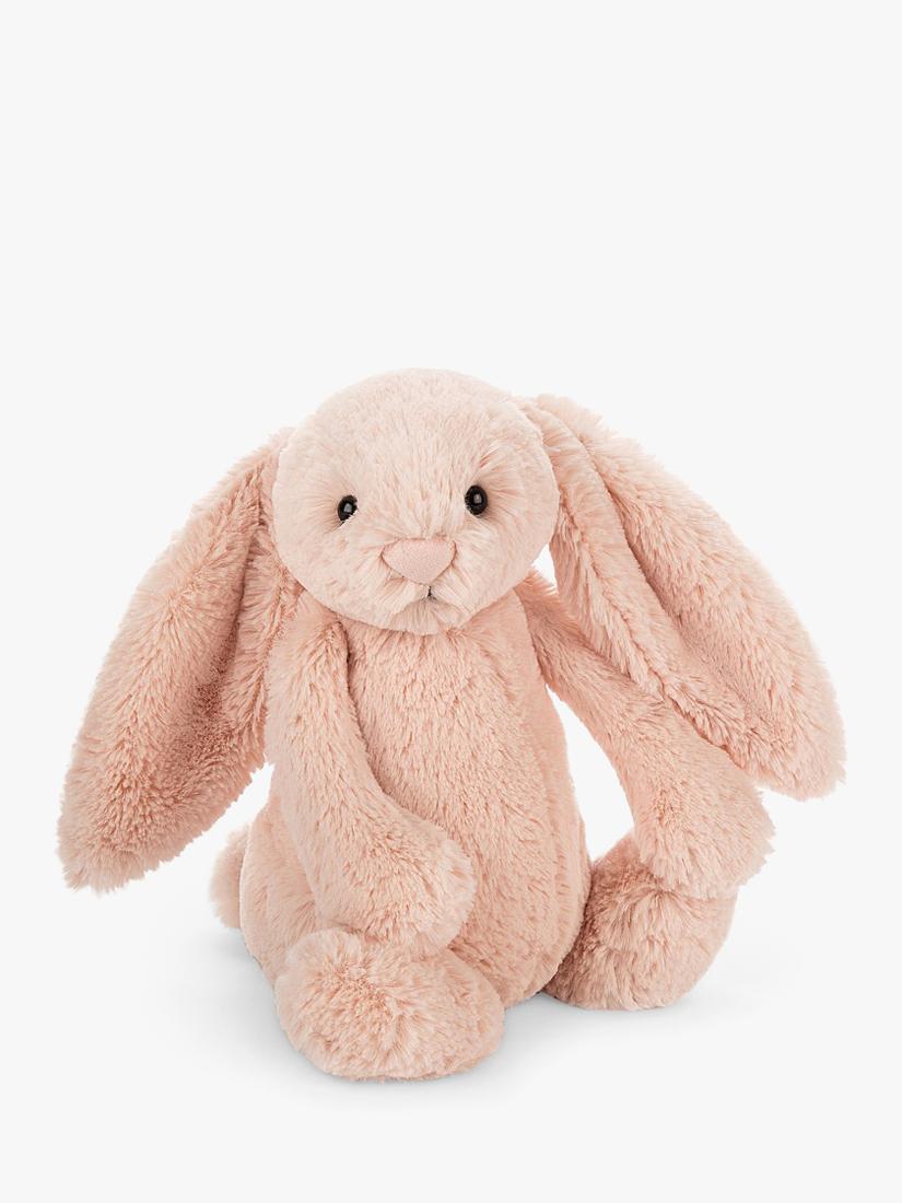 Soft Plush Bunny Toy with Cream Bobtail and Floppy Ears