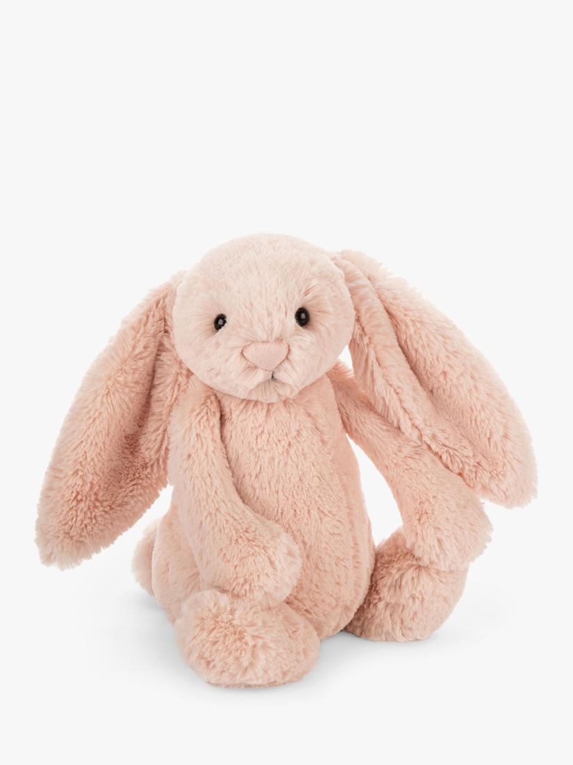 Soft Fur Bunny Plush Toy with Cream Bobtail Medium Size
