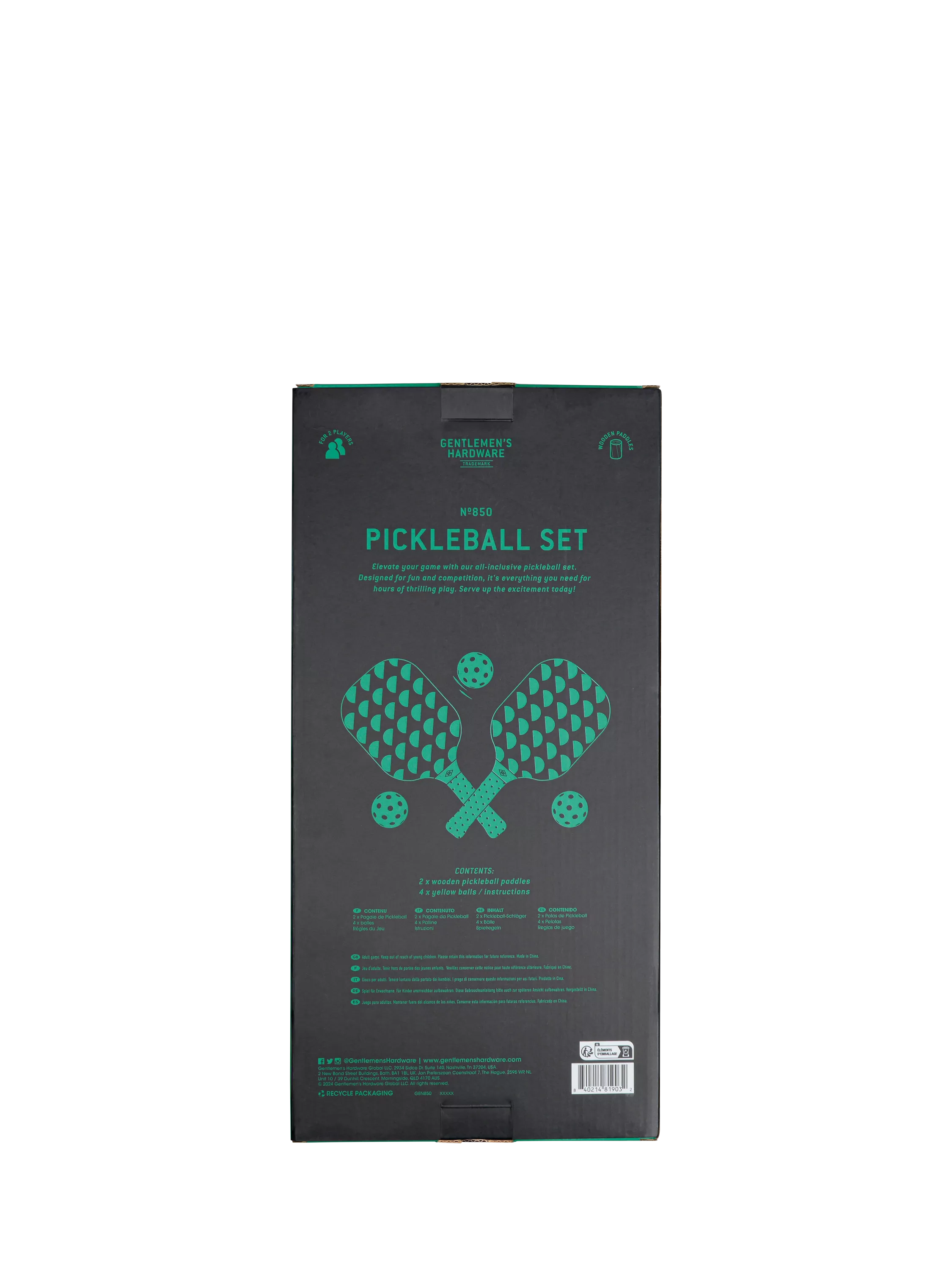 Gentlemen's Hardware pickleball set Multi - British product