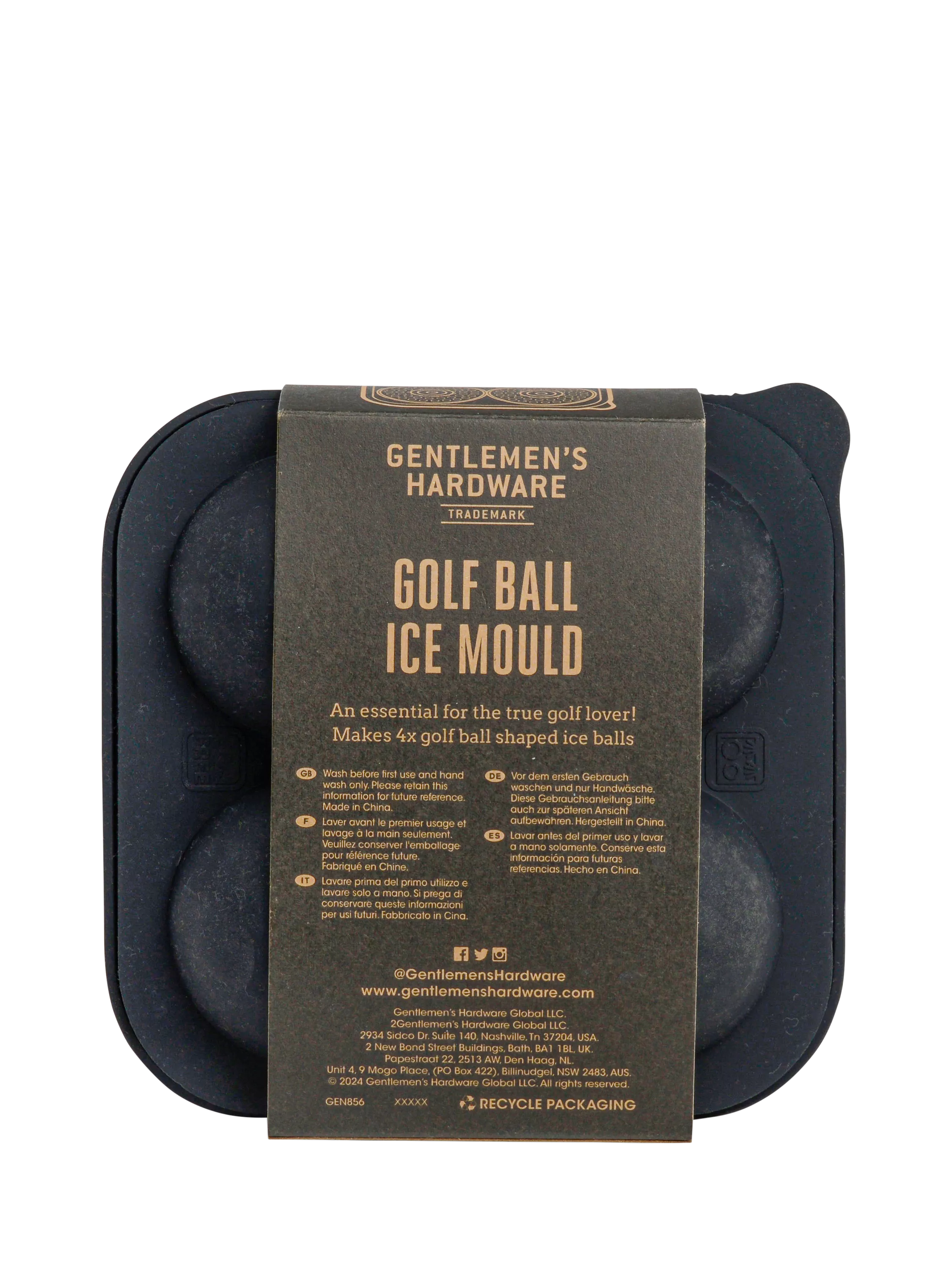 Gentlemen's Hardware golf ball ice mould, UK version