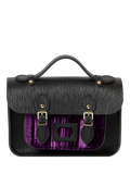 Cambridge Satchel x Wicked The Mini Satchel, Black 1914 Grain With Purple Velvet