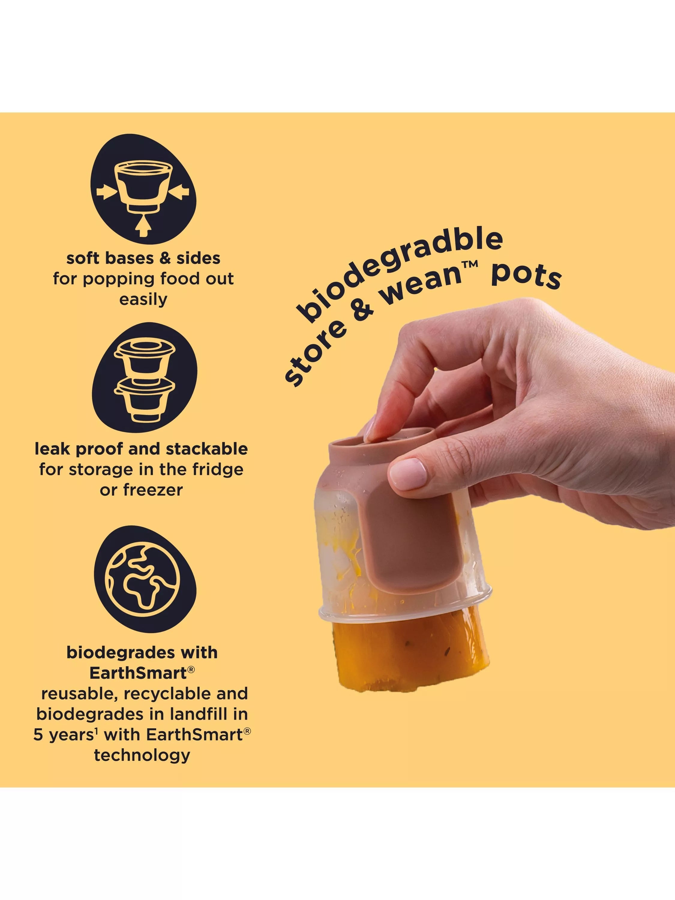 Vital Baby weaning storage pots, pack of 4, 120ml each (British brand)