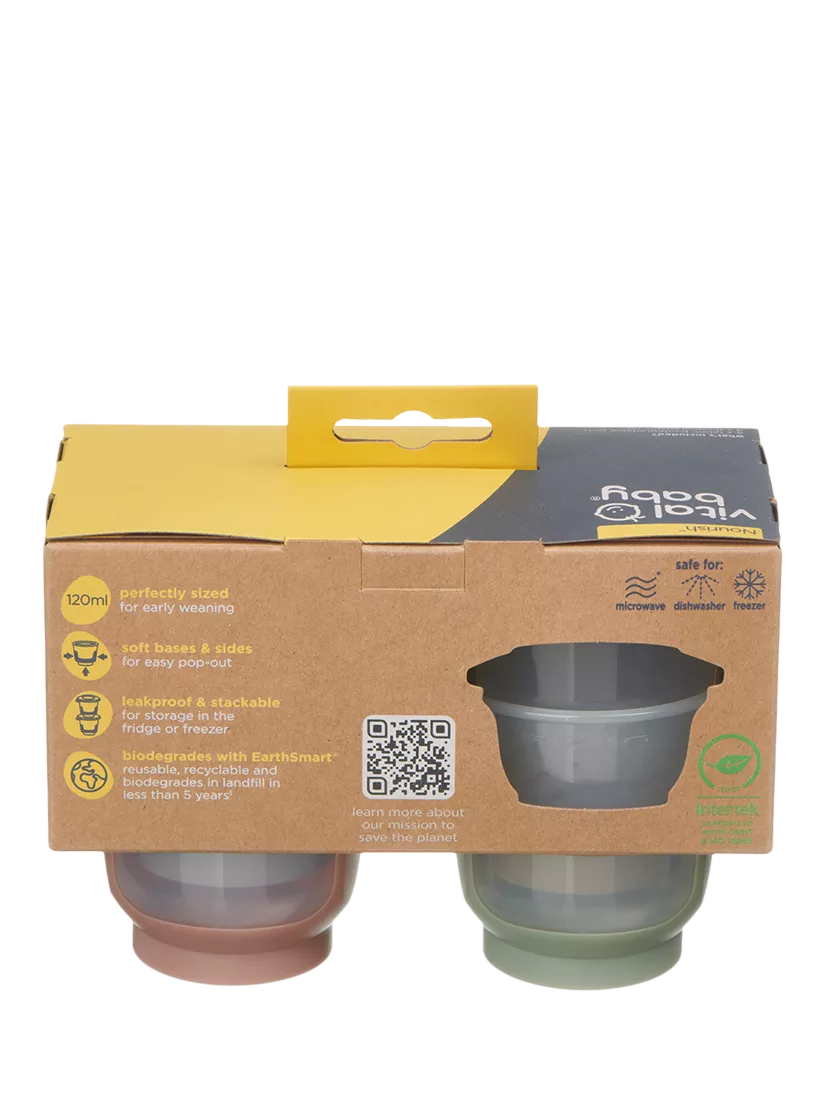 Vital Baby weaning storage pots, pack of 4, 120ml each (British brand)