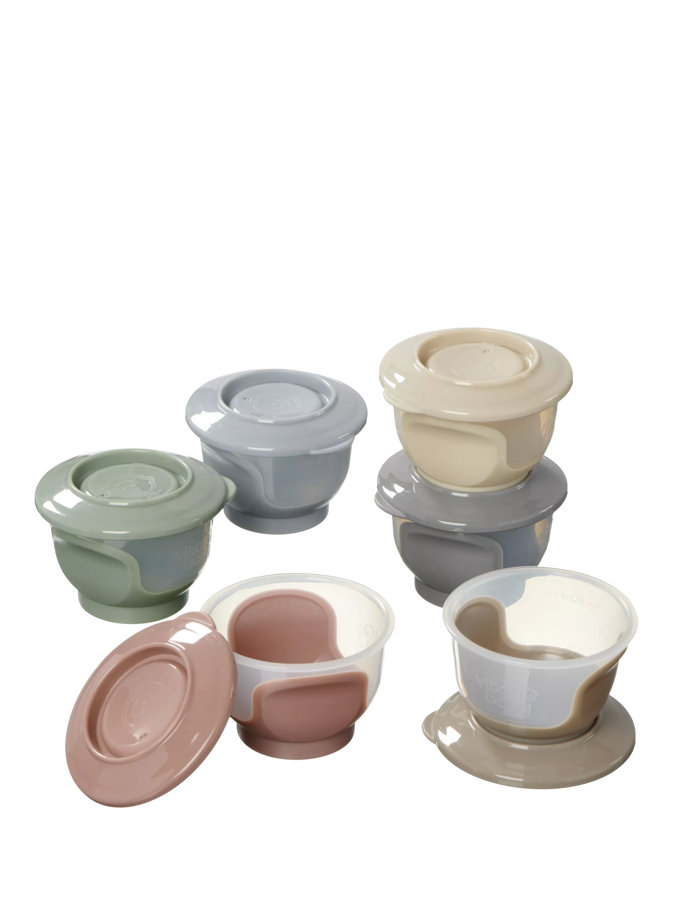 Vital Baby storage pots for baby weaning, set of six 60ml containers (British brand)