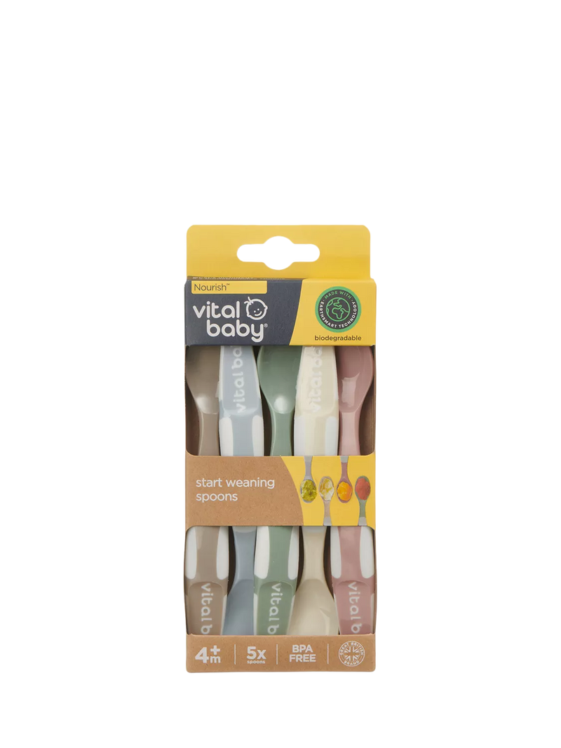 Vital Baby weaning spoons Natural Pack of 5 (British brand)