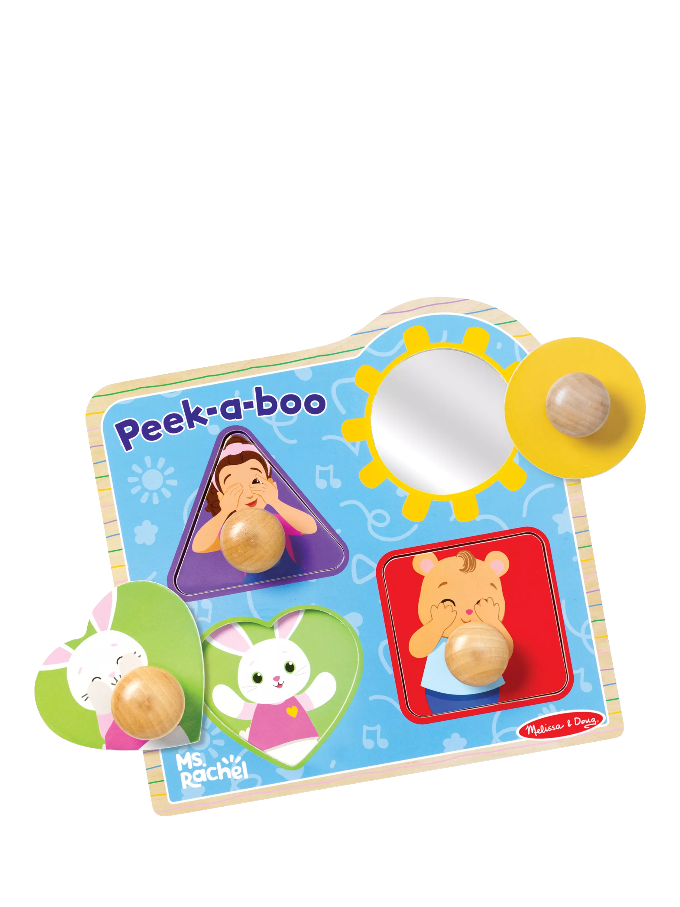 Melissa & Doug wooden jumbo peg puzzle Ms. Rachel Peek-a-Boo, UK version