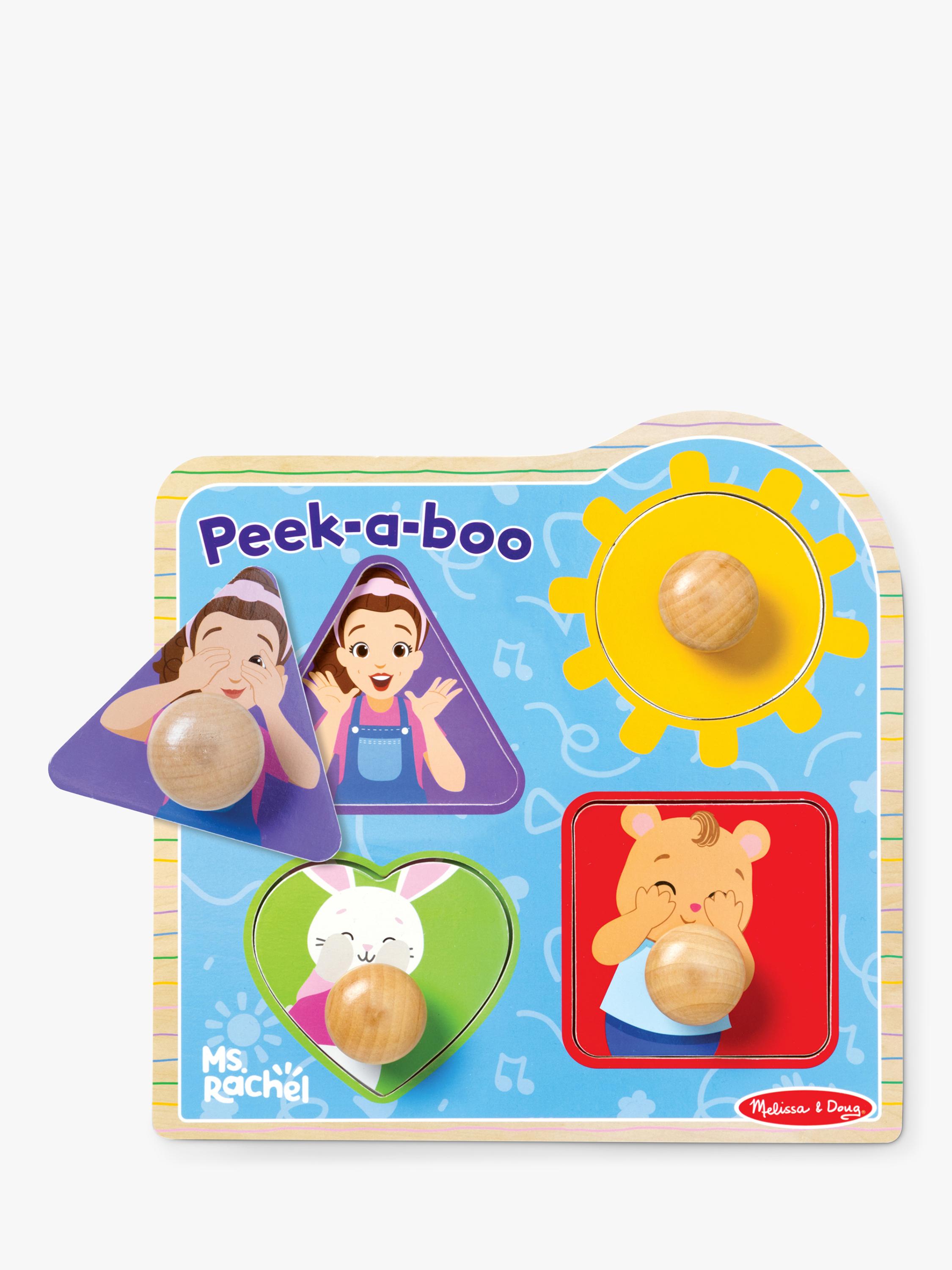 Melissa & Doug wooden jumbo peg puzzle Ms. Rachel Peek-a-Boo, UK version