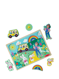 Melissa & Doug Ms. Rachel wooden song peg puzzle (British brand)