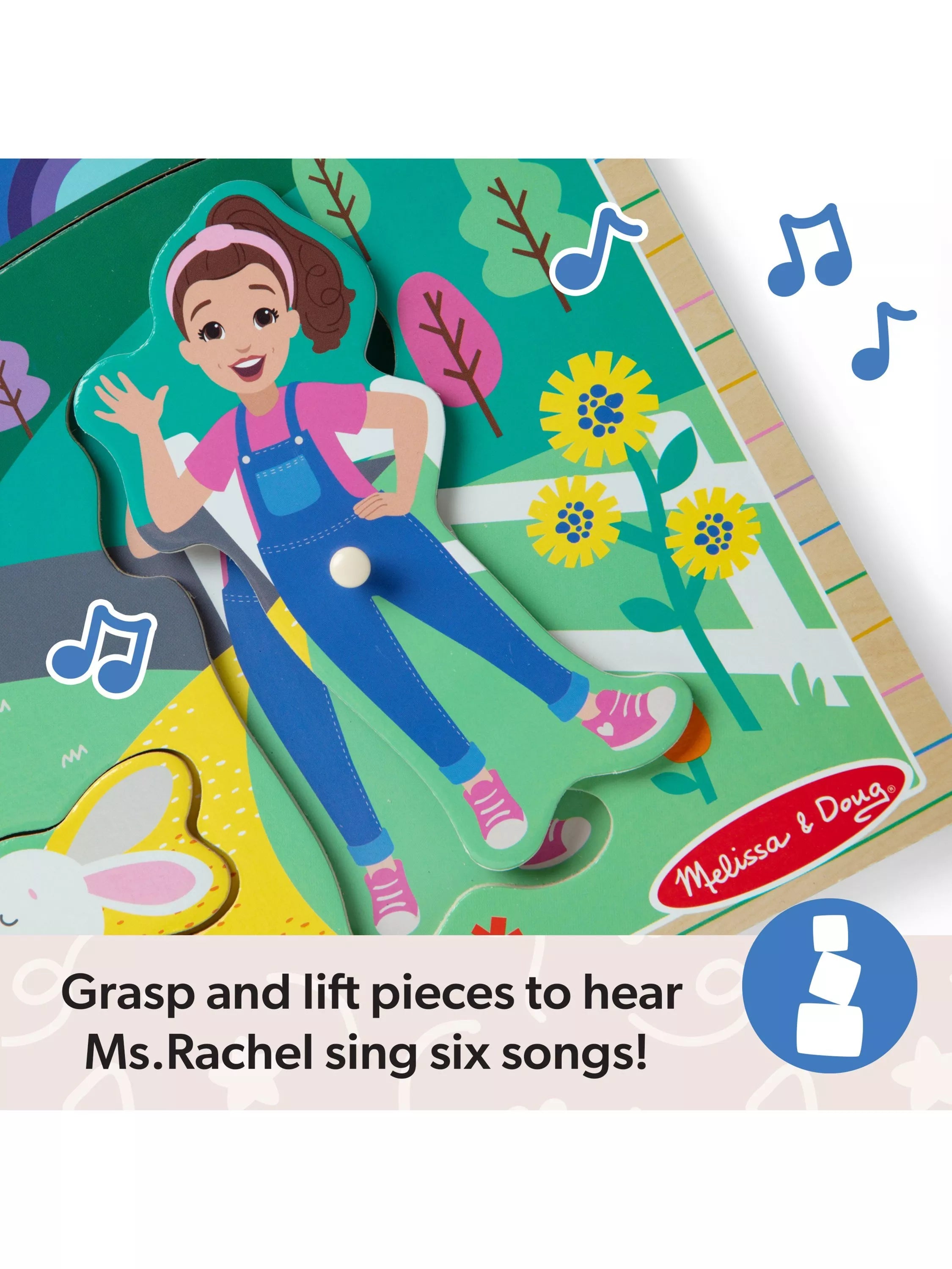 Melissa & Doug Ms. Rachel wooden song peg puzzle (British brand)