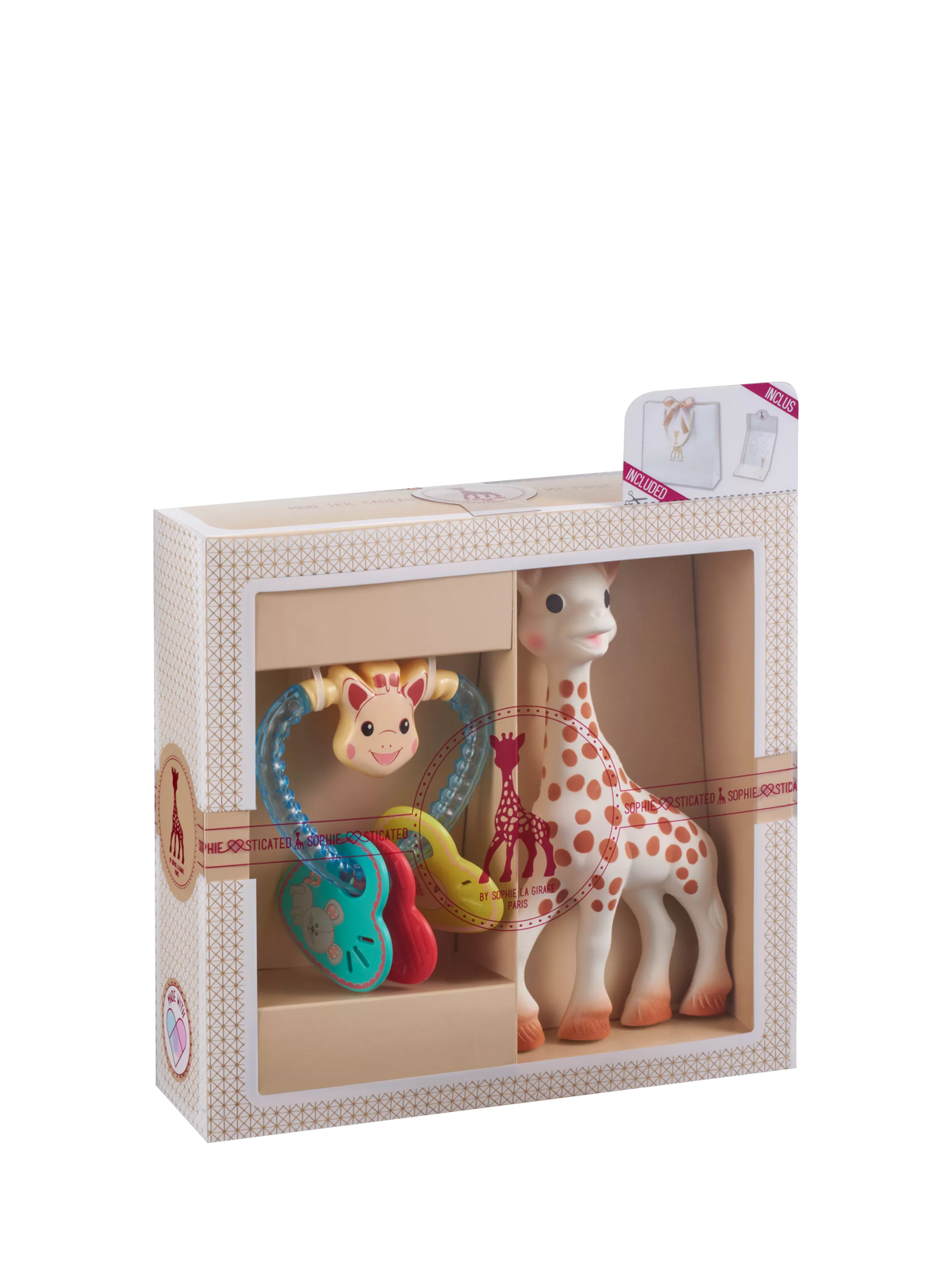Sophie la girafe baby gift set including teether and rattle, imported from the UK