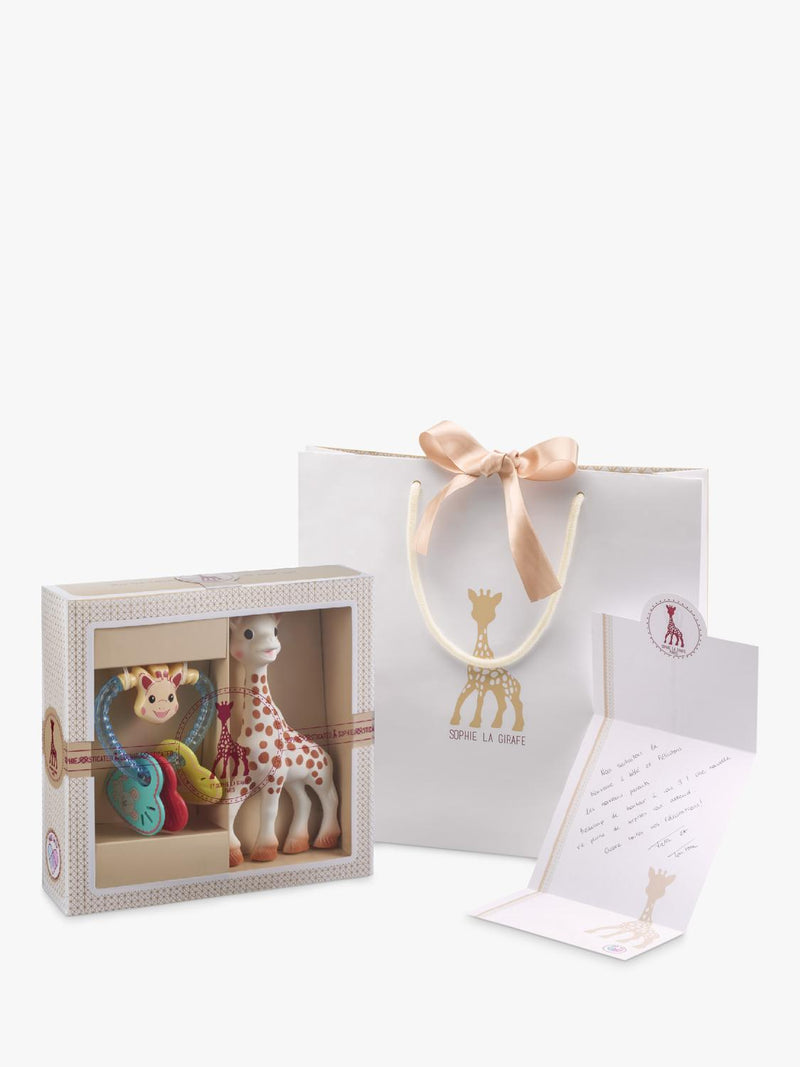 Sophie la girafe baby gift set including teether and rattle, imported from the UK