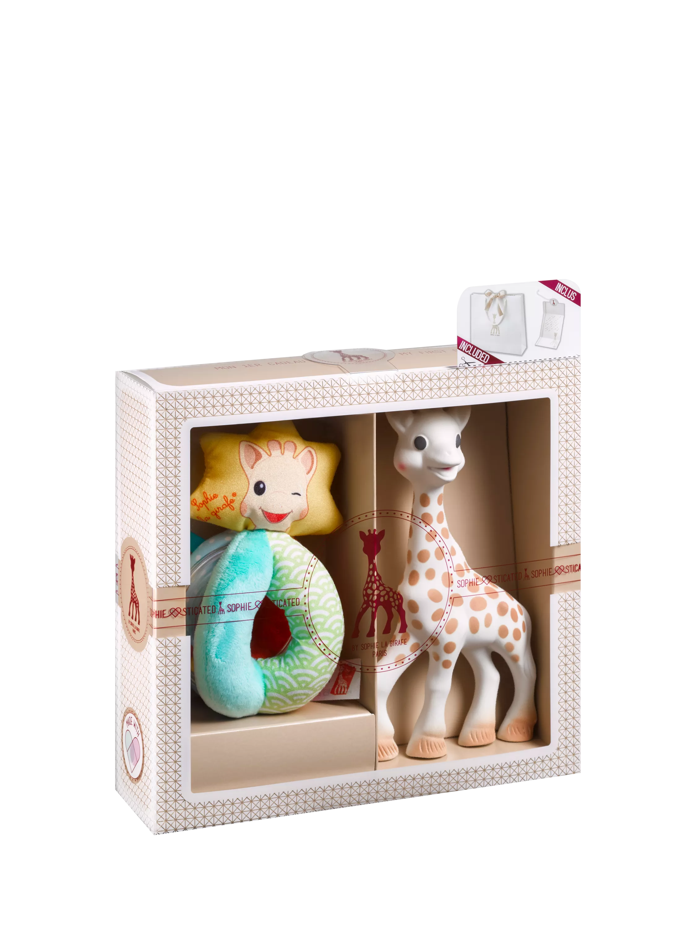 Sophie la girafe teether and rattle gift set, UK version