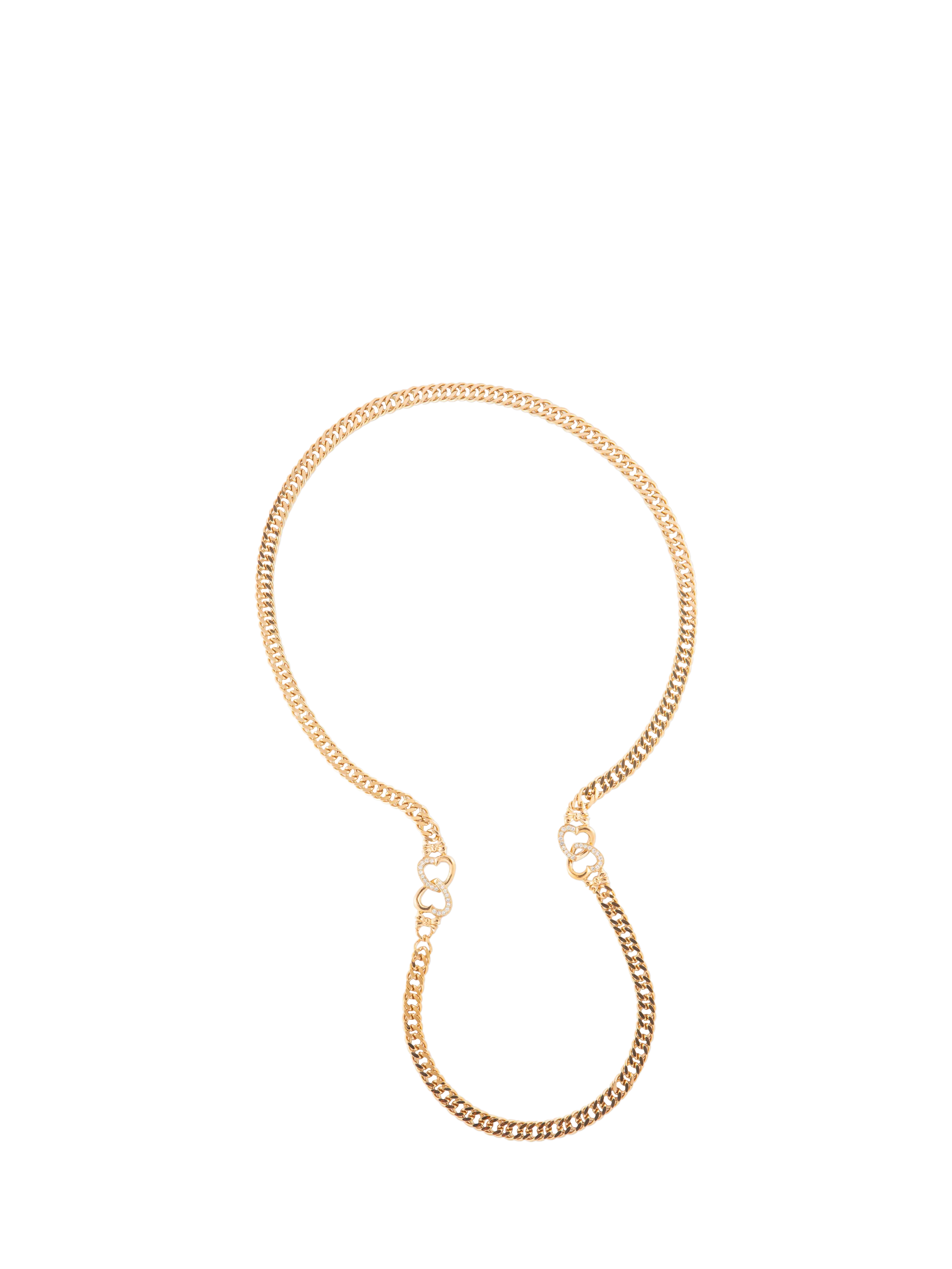 Eclectica double heart chain necklace with Swarovski crystals, UK version
