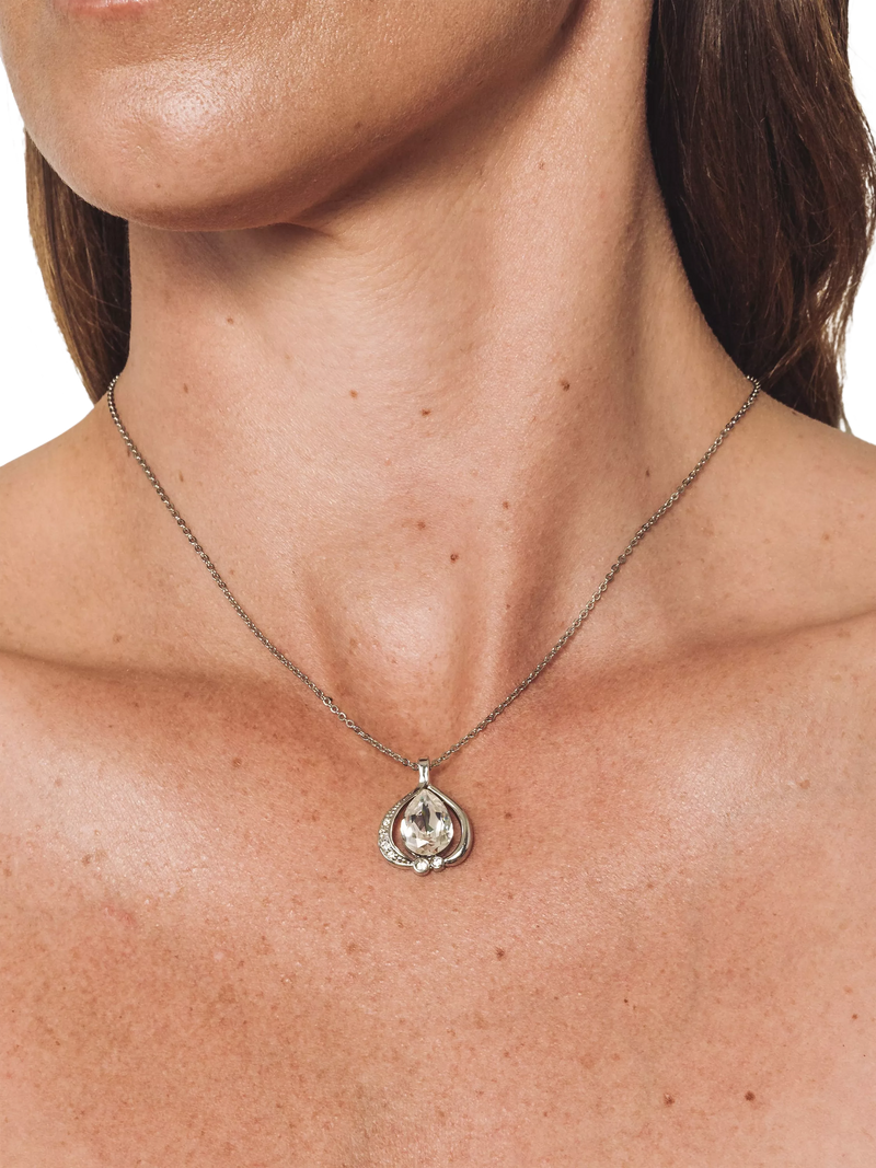 Eclectica pre-loved crystal pendant necklace vintage 1980s, imported from the UK