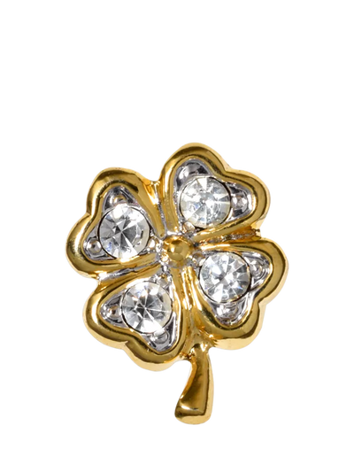 John Lewis Eclectica Pre-Loved Found Cabouchon Four Leaf Clover Stick Pin Brooch- Buy online at McGrocer