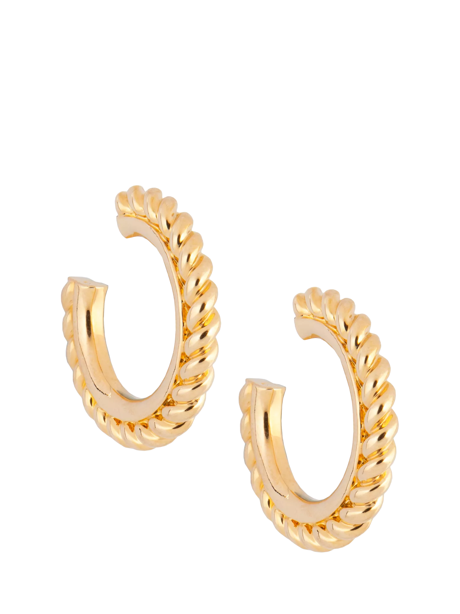 Eclectica pre-loved twisted rope hoop earrings 3cm, imported from the UK