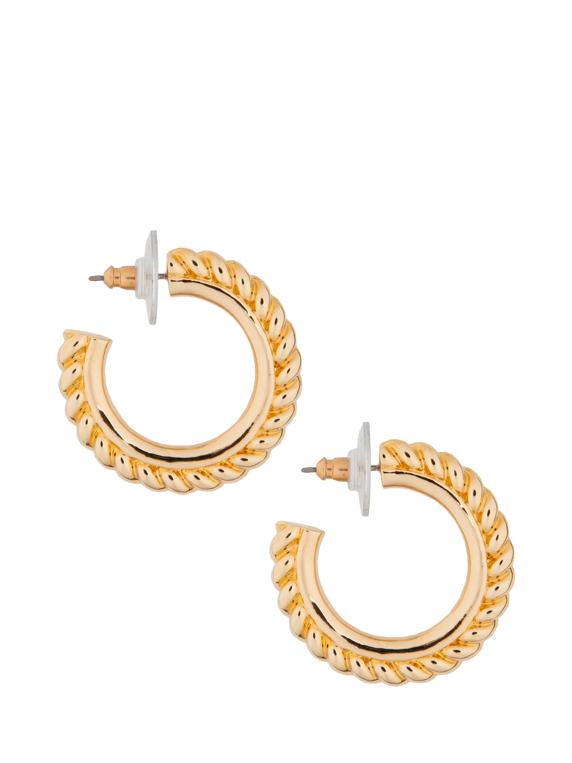 Eclectica pre-loved twisted rope hoop earrings 3cm, imported from the UK
