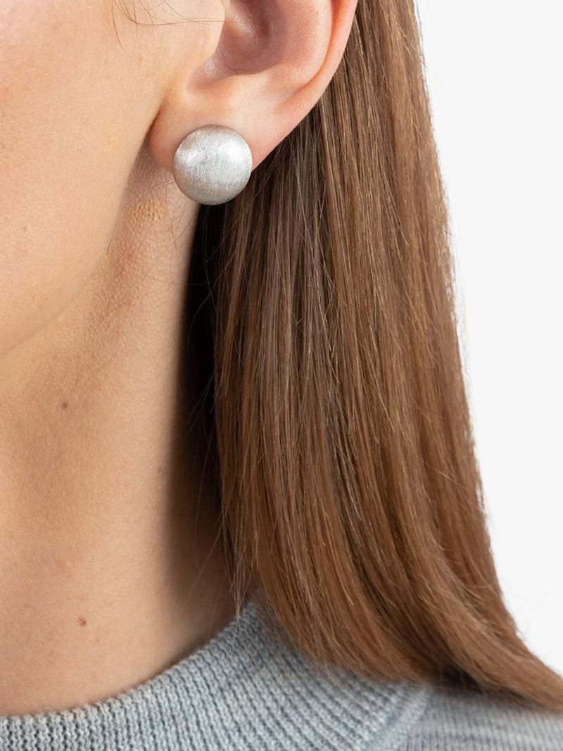 Eclectica button stud earrings satin finish 1.5cm (British brand)